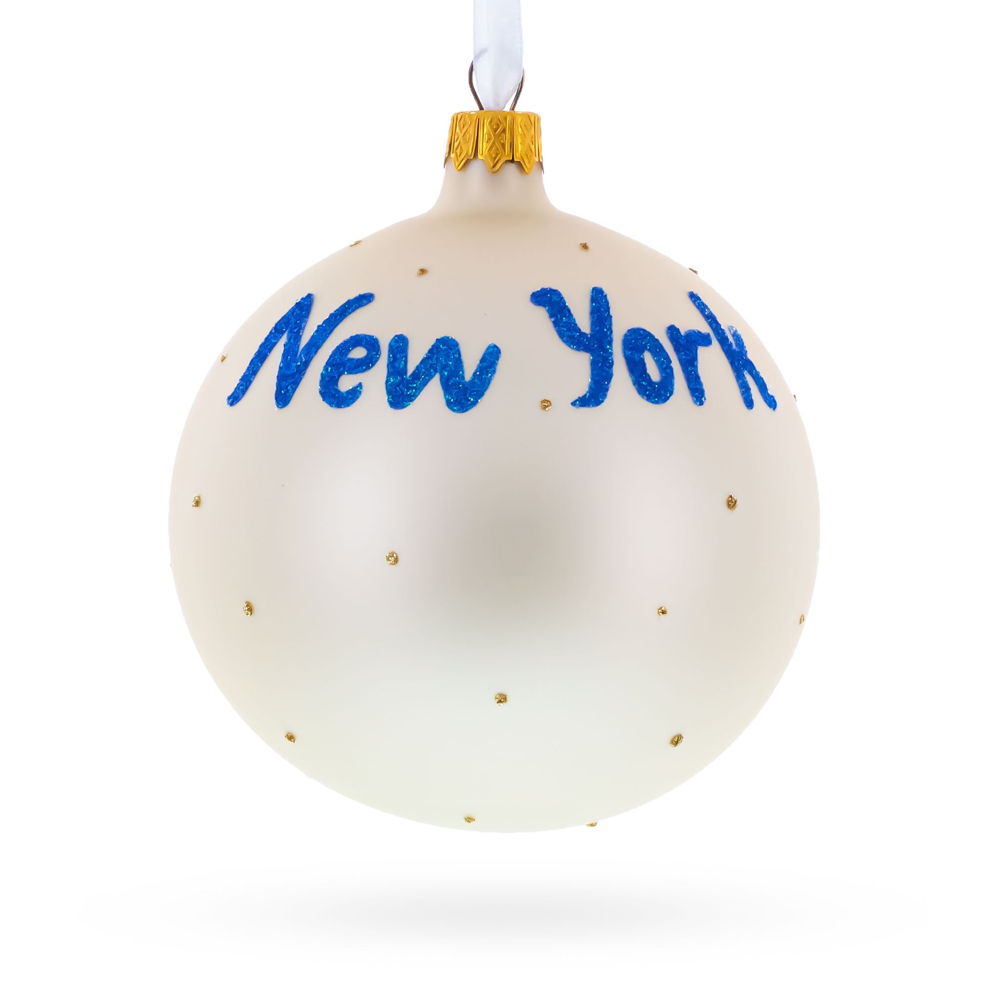 New York State, USA Glass Ball Christmas Ornament 4 Inches