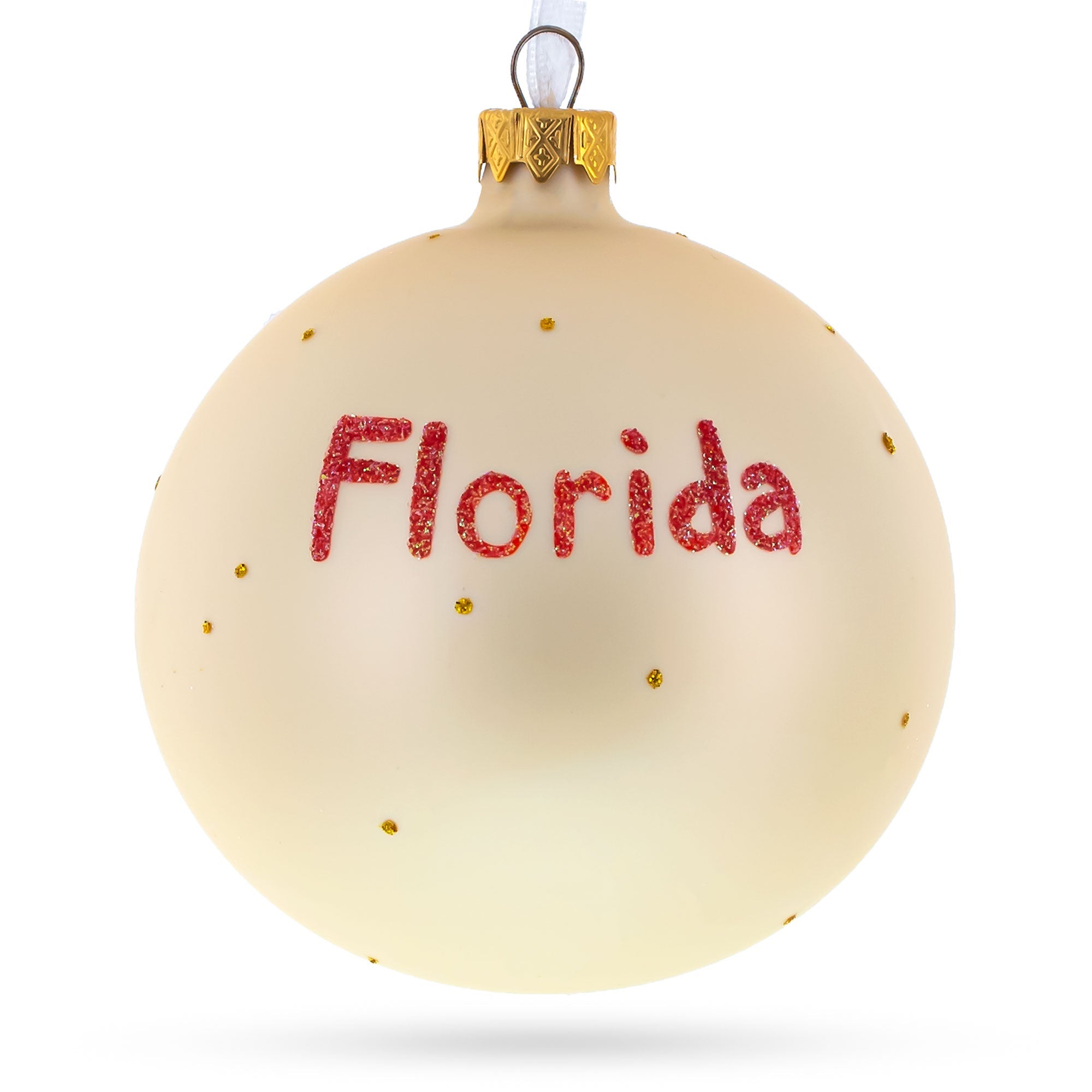 Florida State, USA Glass Ball Christmas Ornament 4 Inches