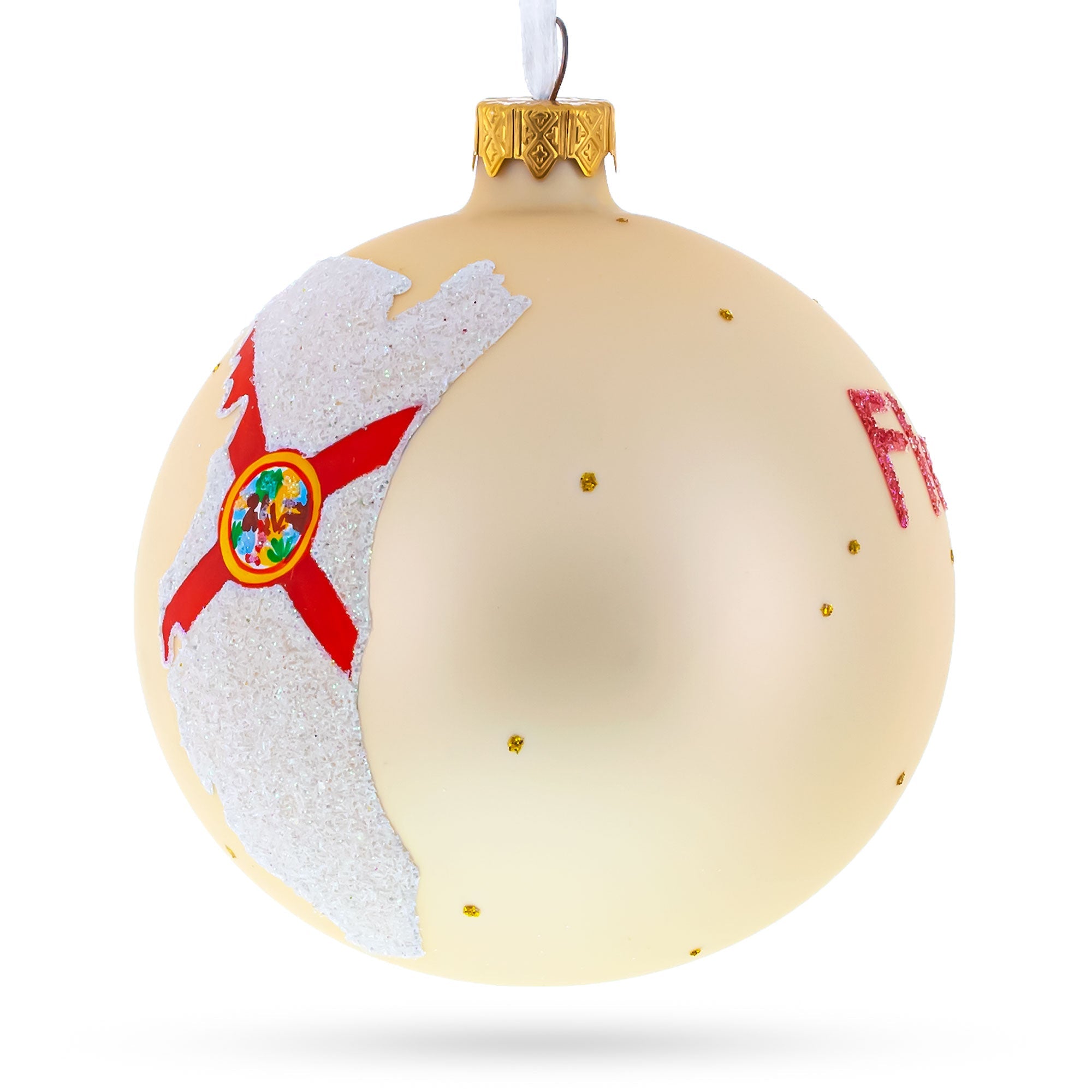 Florida State, USA Glass Ball Christmas Ornament 4 Inches