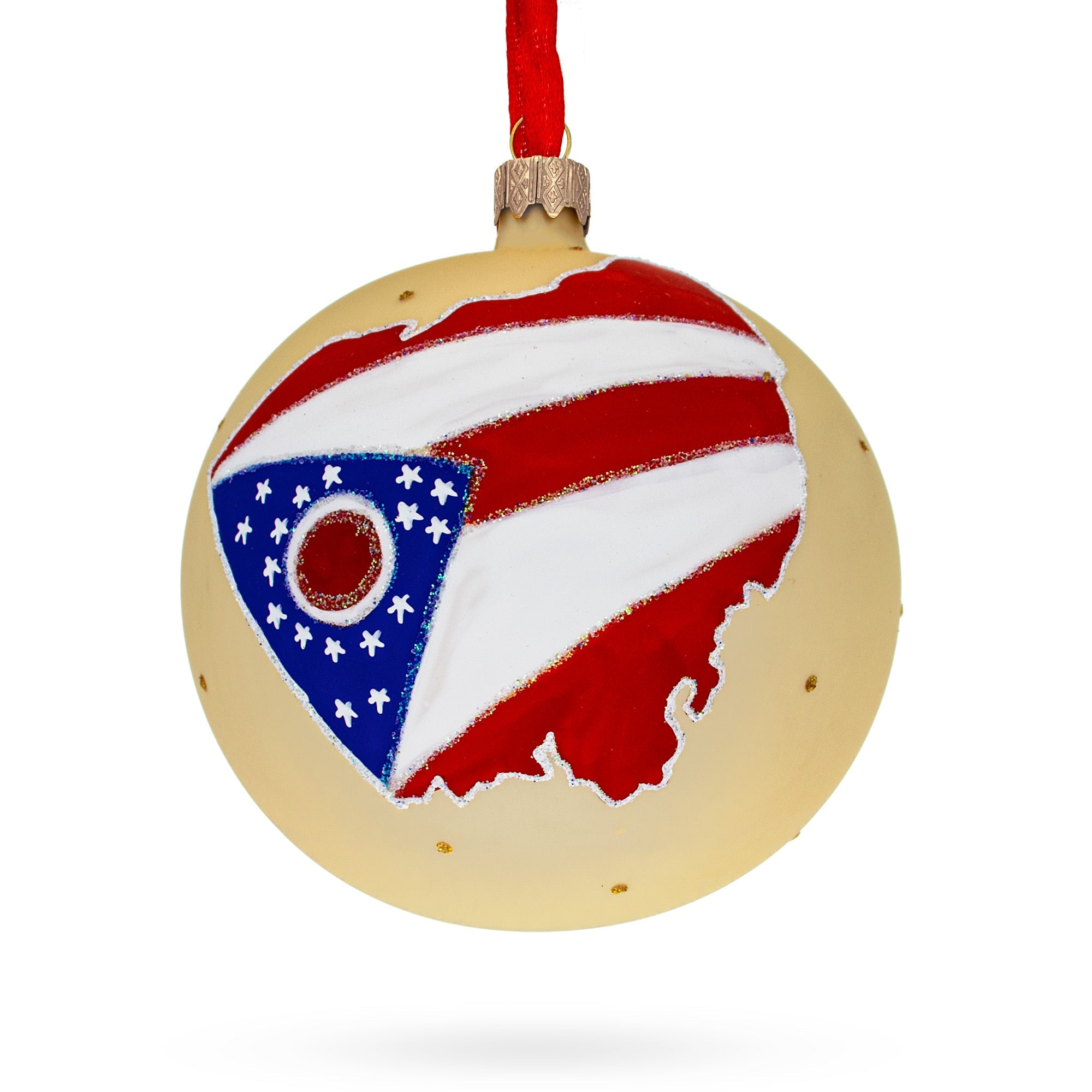 Ohio State, USA Glass Ball Christmas Ornament 4 Inches
