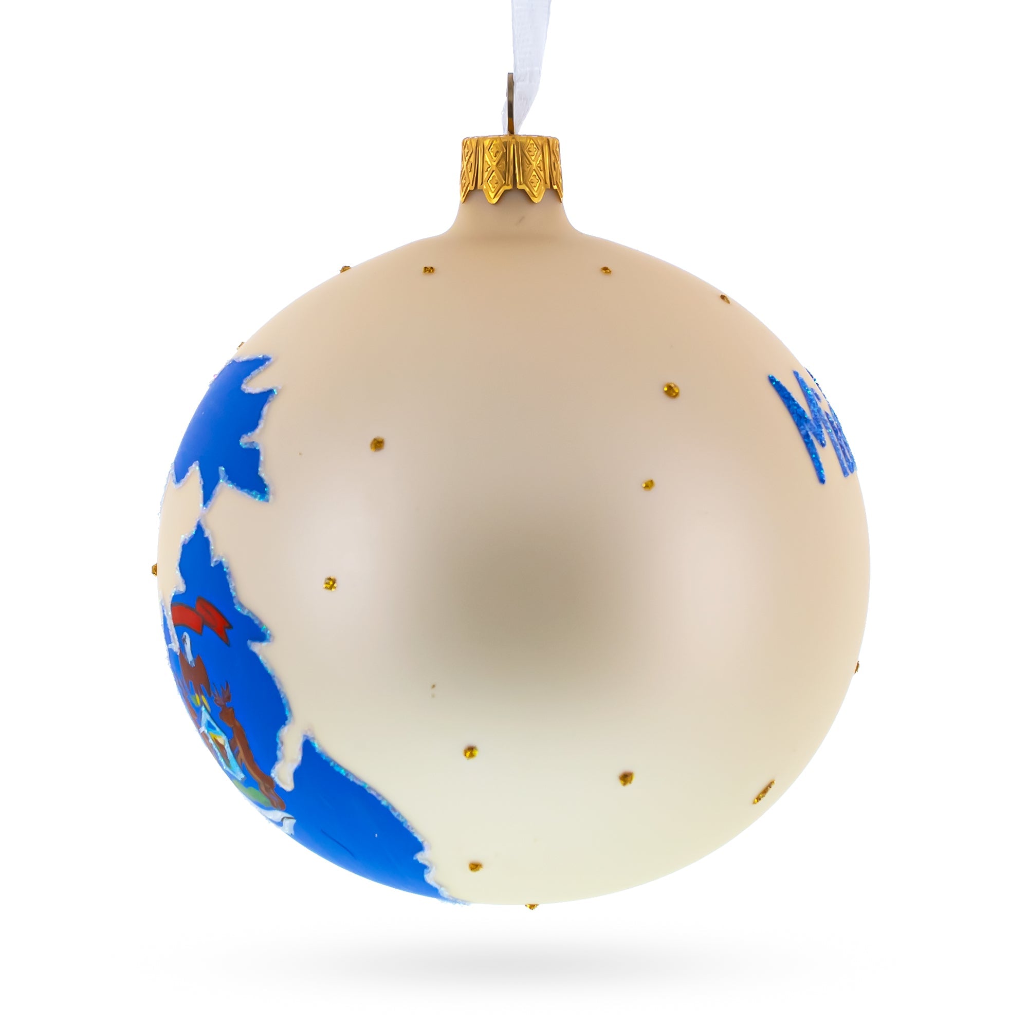 Michigan State, USA Glass Ball Christmas Ornament 4 Inches