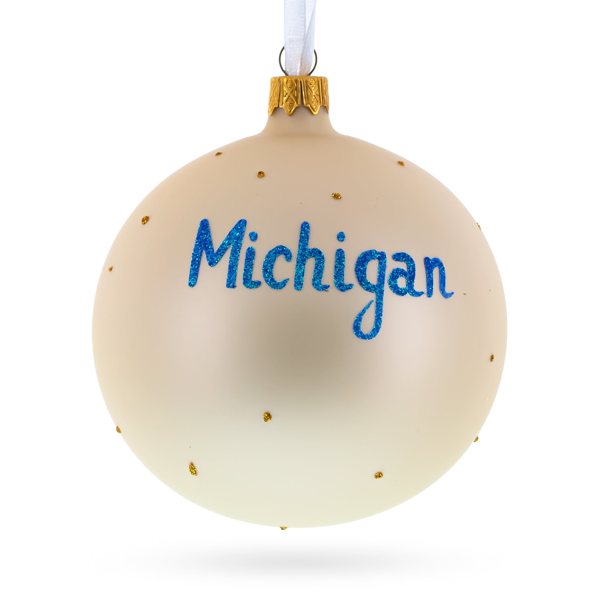 Michigan State, USA Glass Ball Christmas Ornament 4 Inches