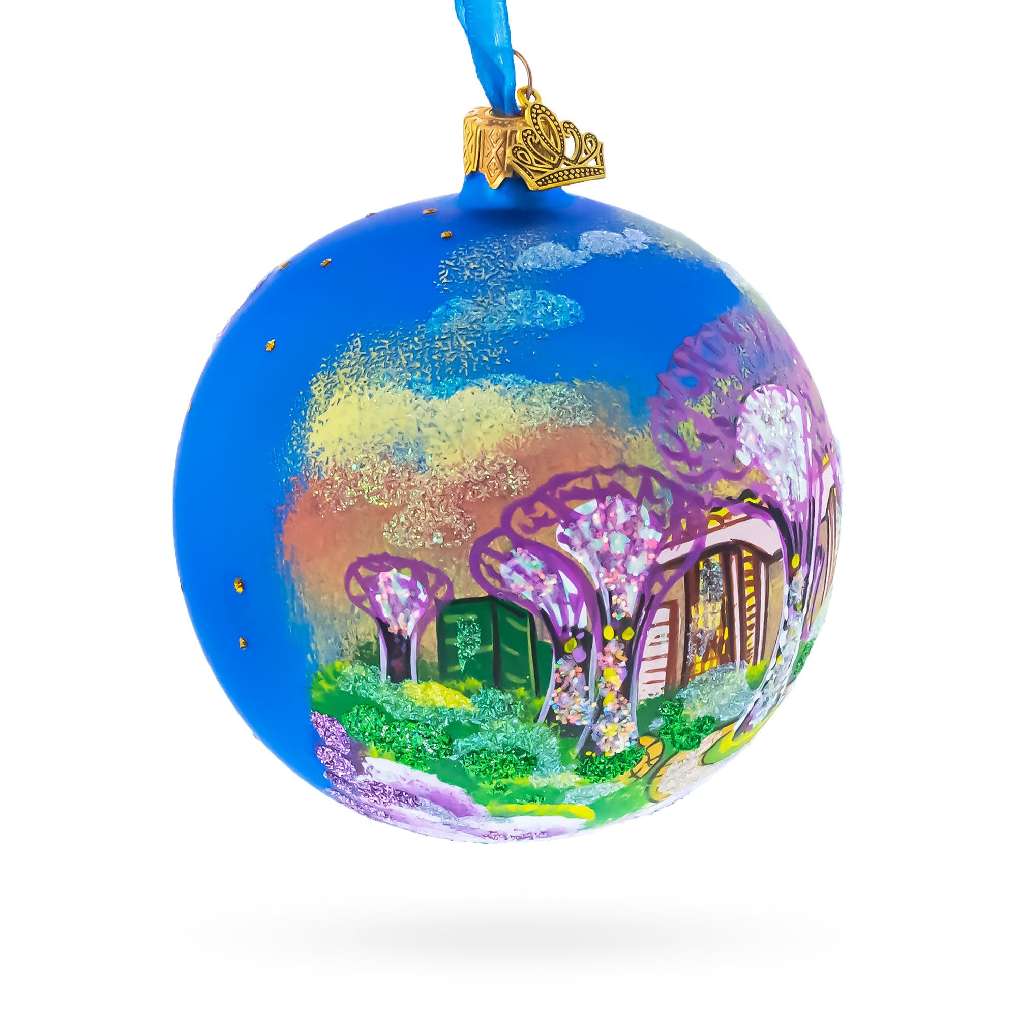 Botanic Gardens, Singapore Glass Ball Christmas Ornament 4 Inches