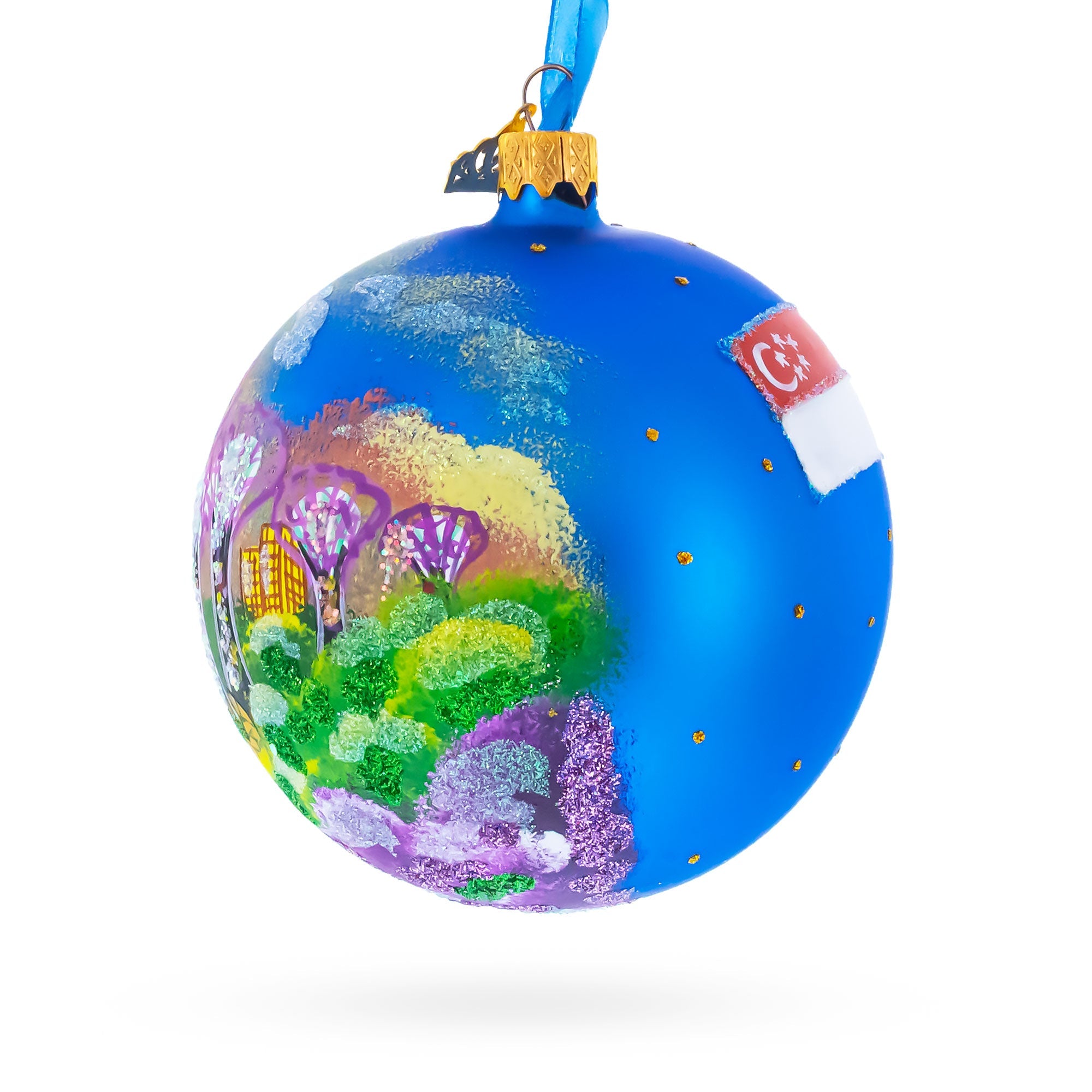 Botanic Gardens, Singapore Glass Ball Christmas Ornament 4 Inches