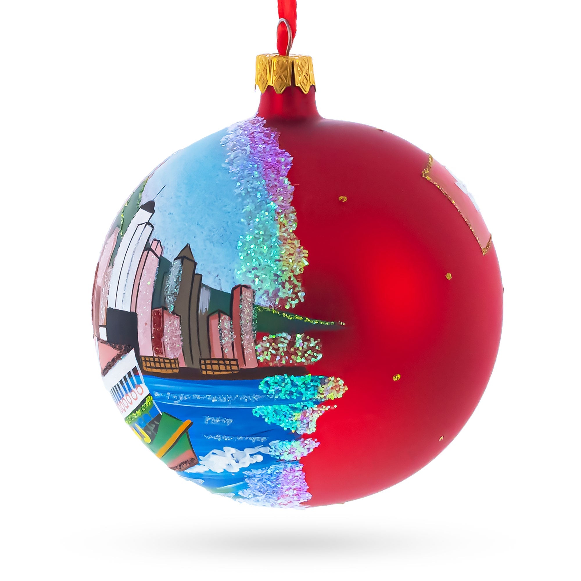 Star Ferry, Hong Kong Glass Ball Christmas Ornament 4 Inches