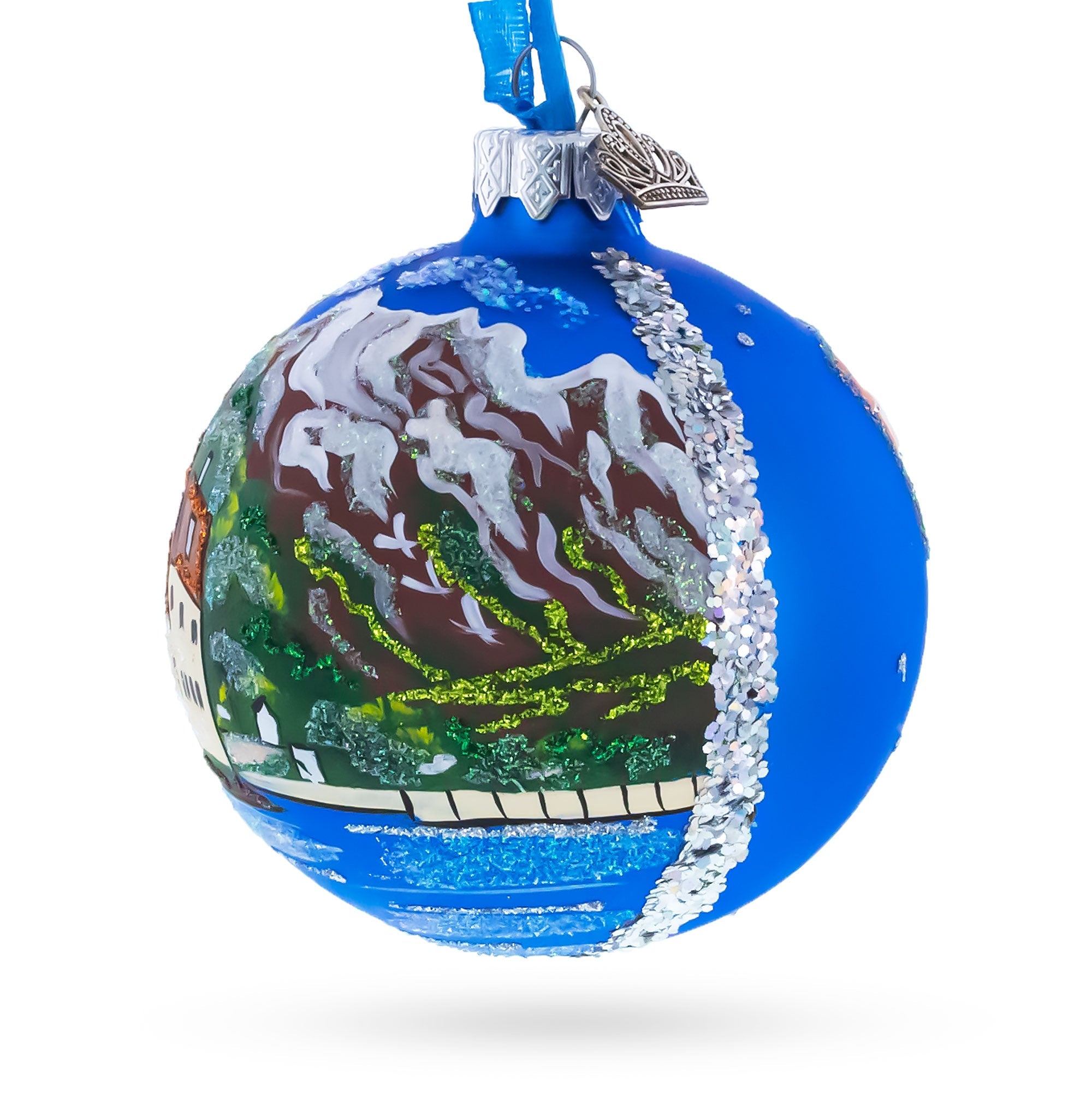 Chillon Castle, Lake Geneva, Switzerland Glass Ball Ornament 3.25 Inches