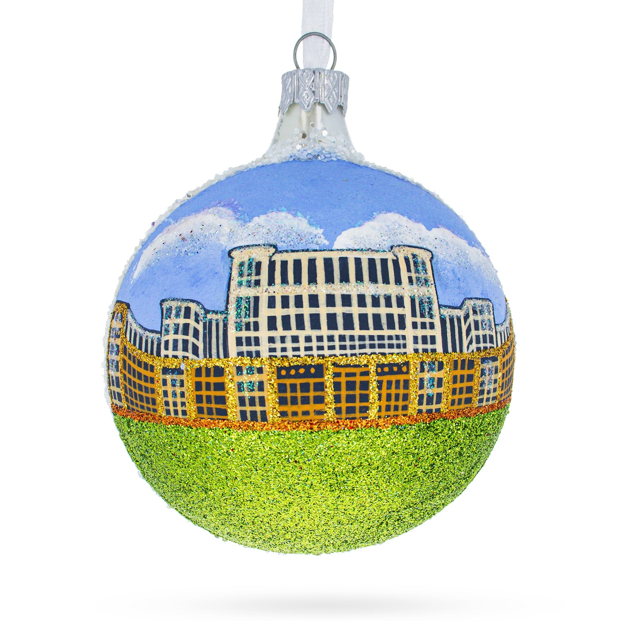 Palace of Parliament, Bucharest, Romania Glass Ball Ornament 3.25 Inches