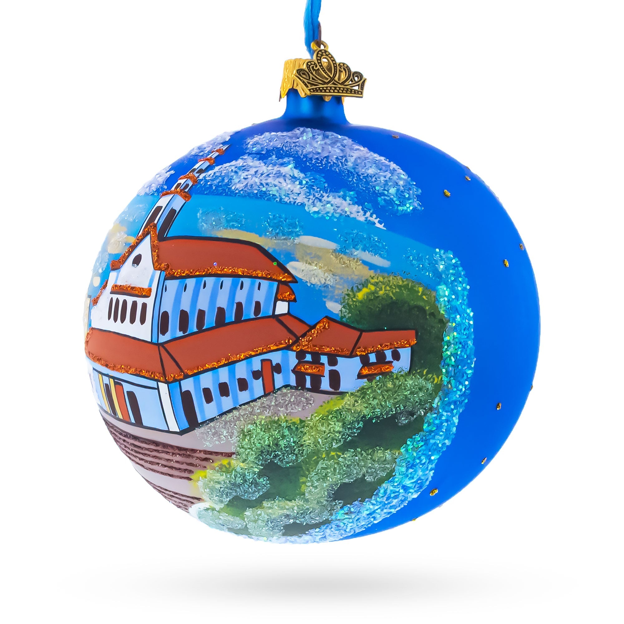 Mount Monserrate, Bogota, Colombia Glass Ball Christmas Ornament 4 Inches