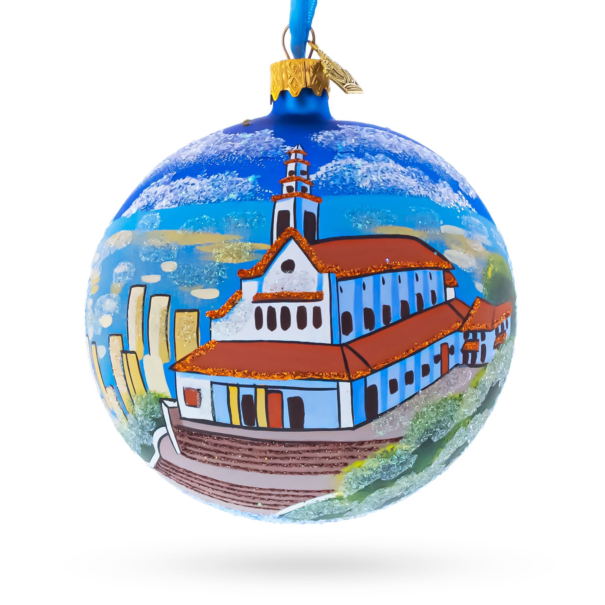 Mount Monserrate, Bogota, Colombia Glass Ball Christmas Ornament 4 Inches
