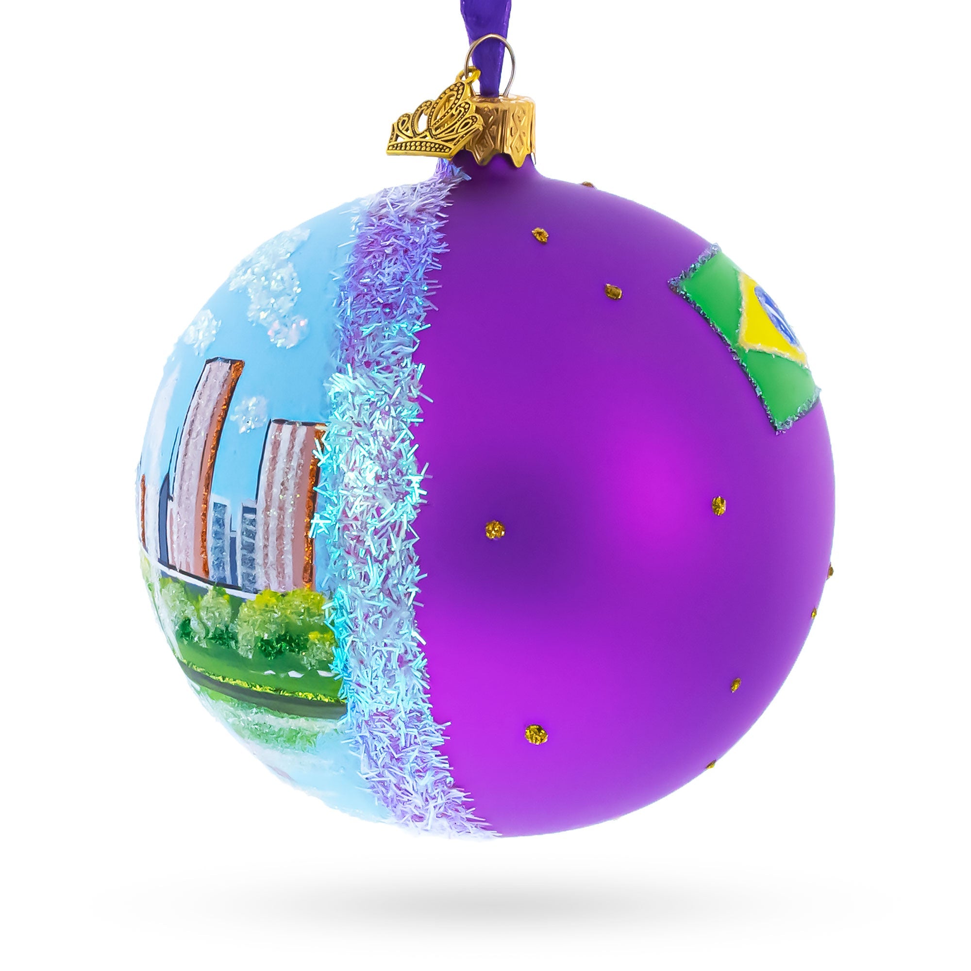 Parque Ibirapuera, Sao Paulo,  Brazil Glass Ball Christmas Ornament 4 Inches
