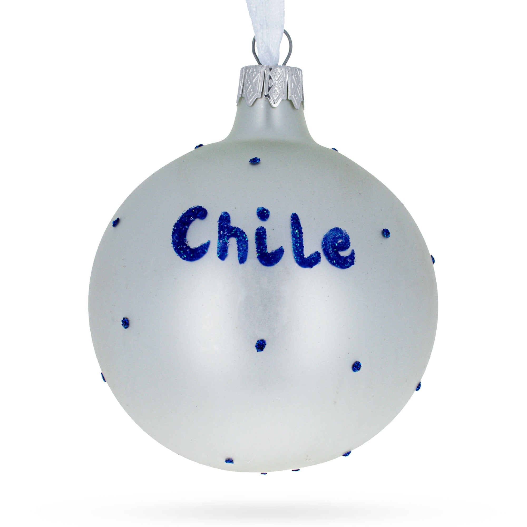 Flag of Chile Glass Ball Christmas Ornament 3.25 Inches