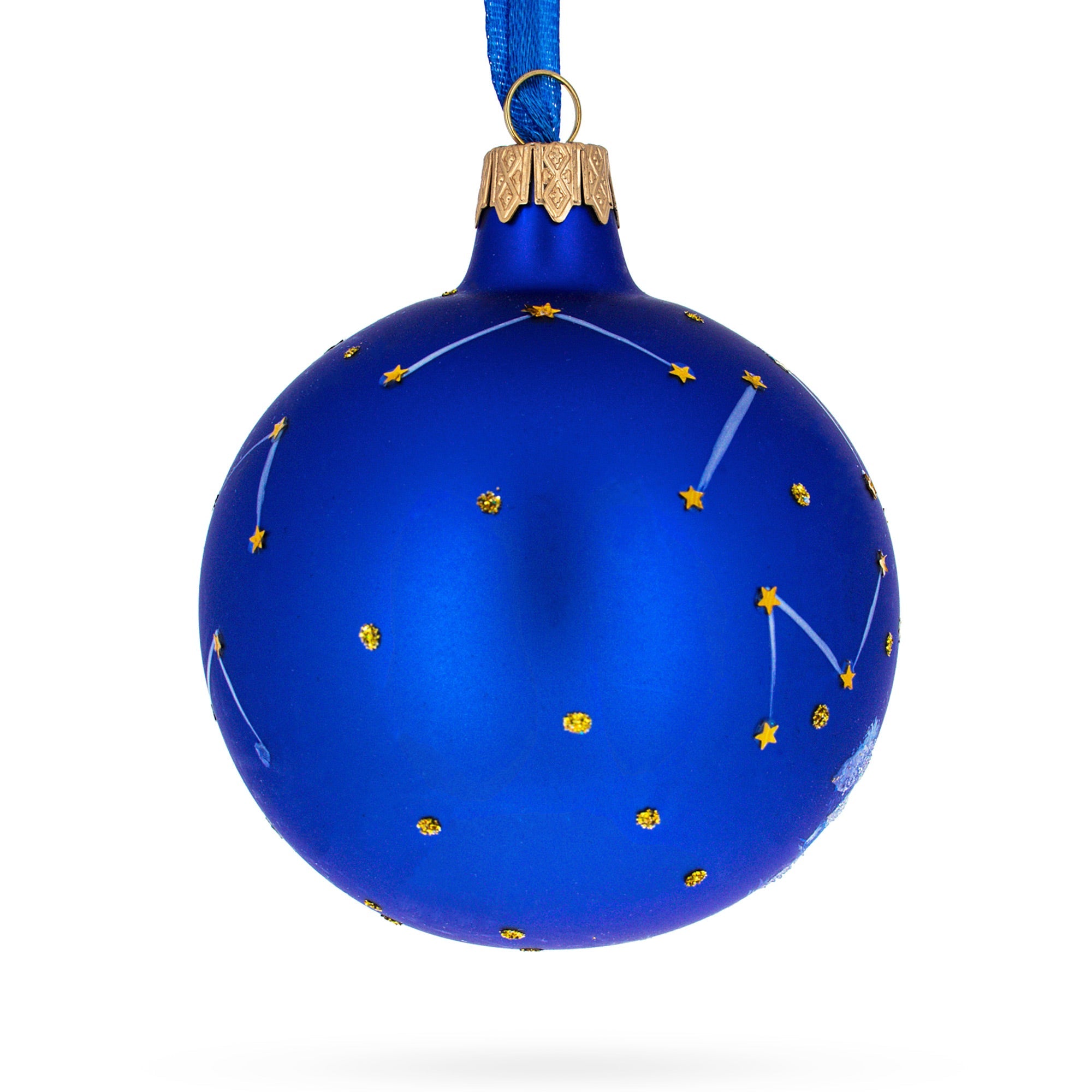 Cancer Zodiac Horoscope Sign Glass Ball Christmas Ornament 3.25 Inches