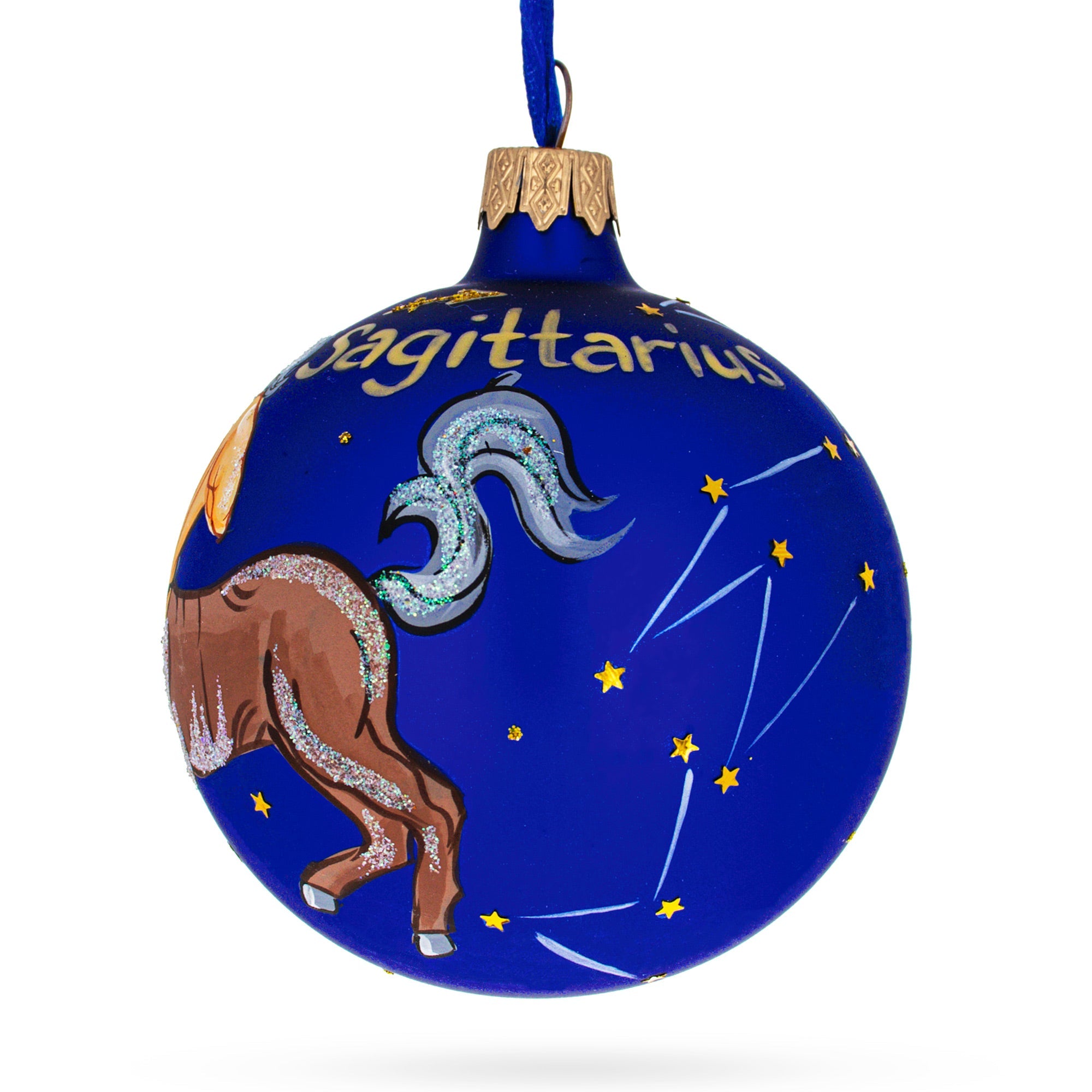 Sagittarius Zodiac Horoscope Sign Glass Ball Christmas Ornament 3.25 Inches