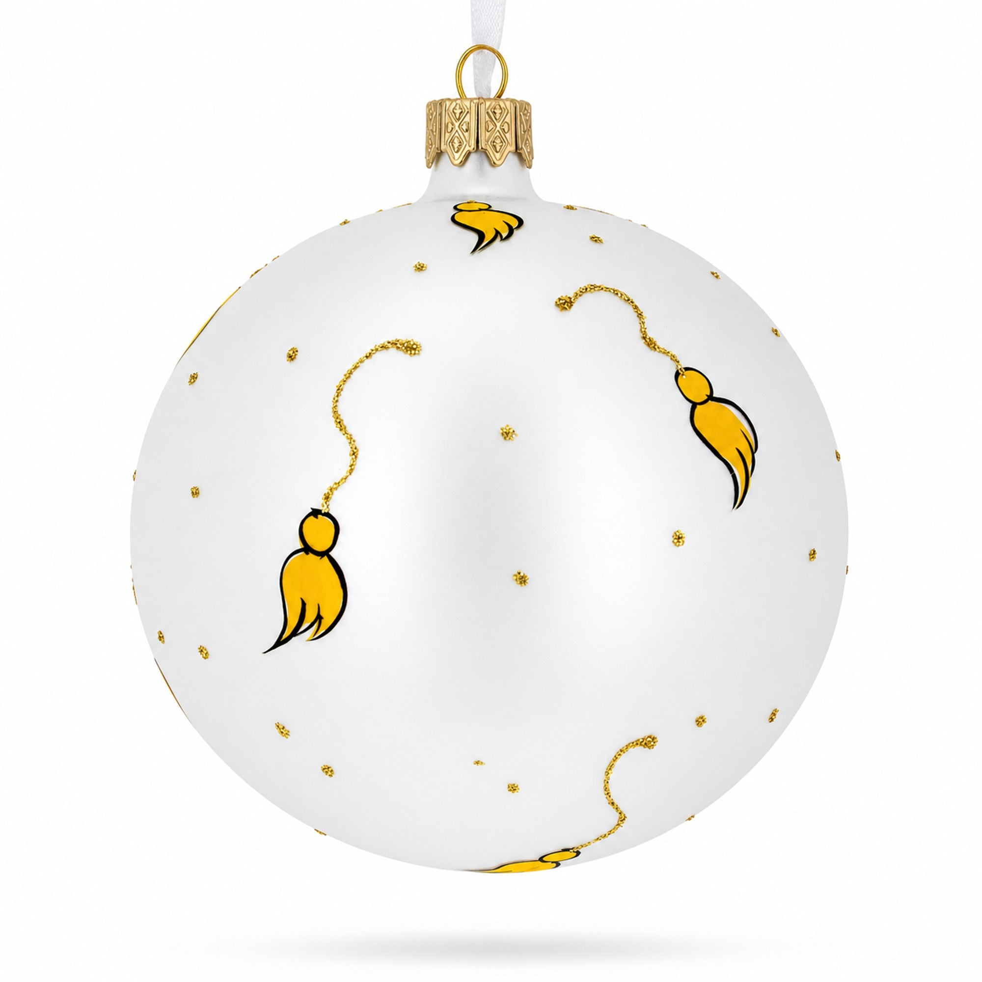 Cap and Tassel Commemorative Glass Ball Christmas Ornament 4 Inches.