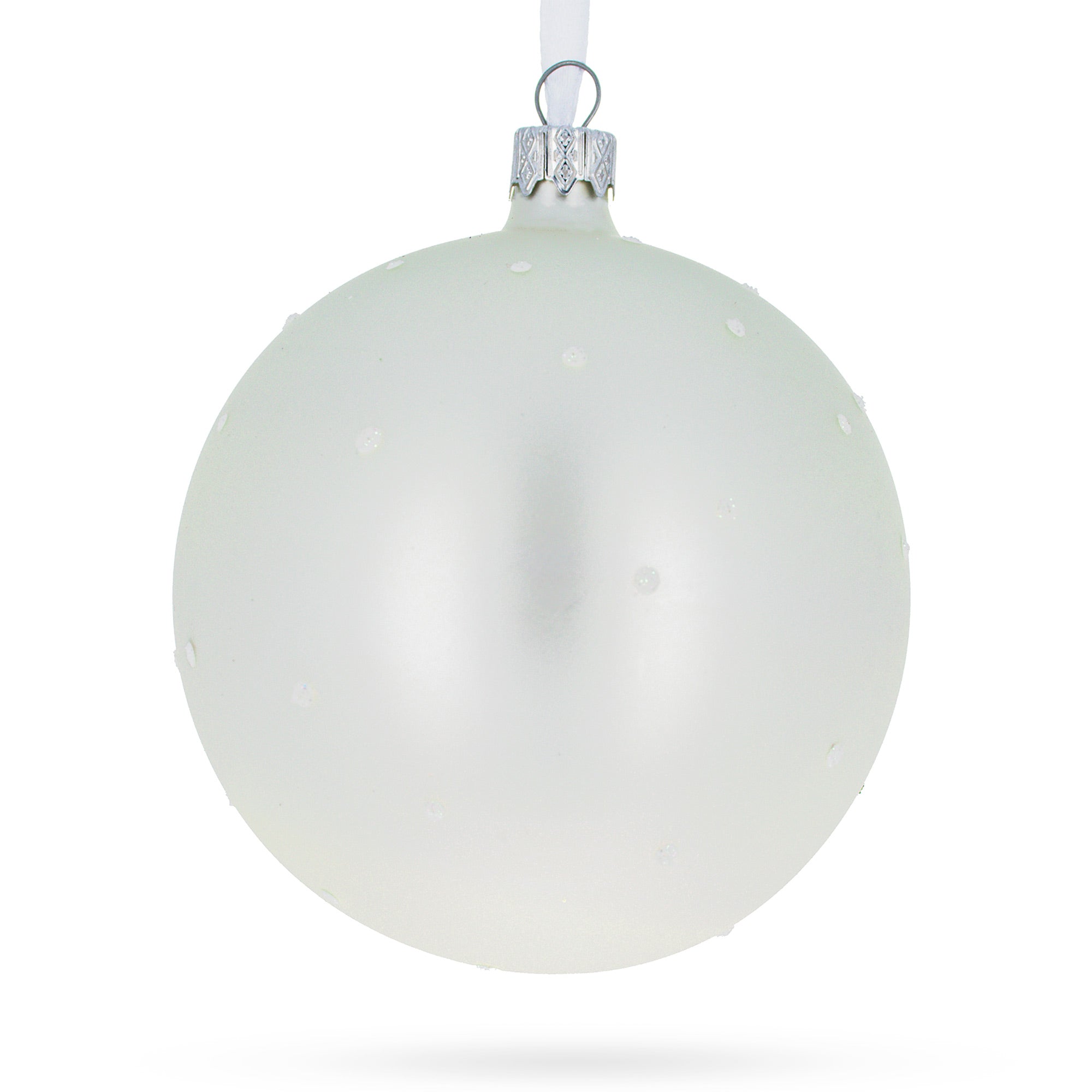 Snowmen Celebrating 'Our First Christmas' Glass Ball Christmas Ornament 4 Inches