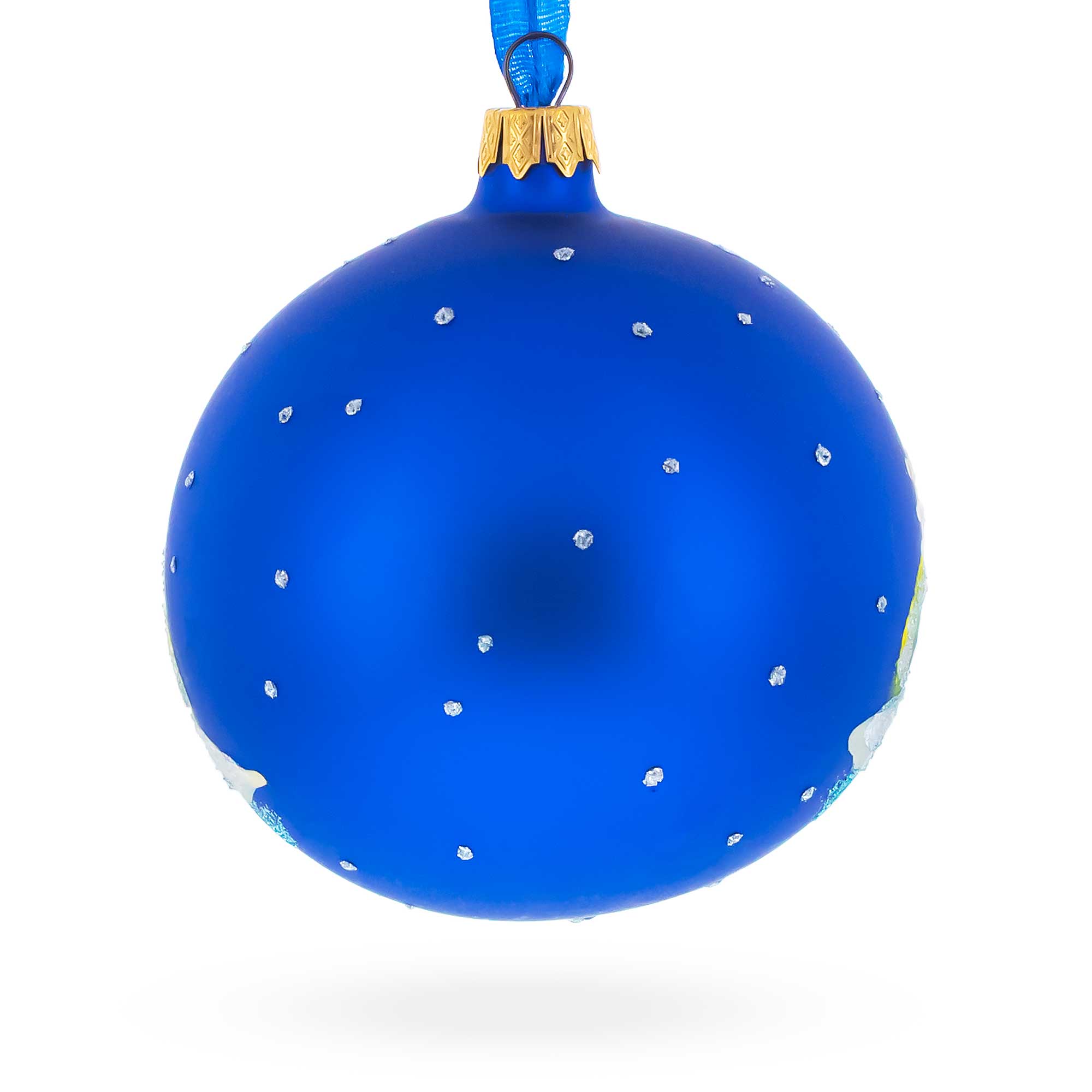 Tropical Aquarium Glass Ball Christmas Ornament 4 Inches