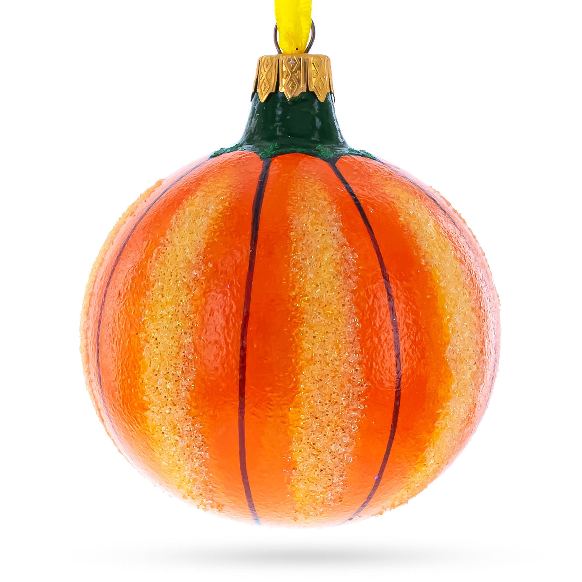 Jack-o'-lantern Glass Ball Halloween Ornament 3.25 Inches