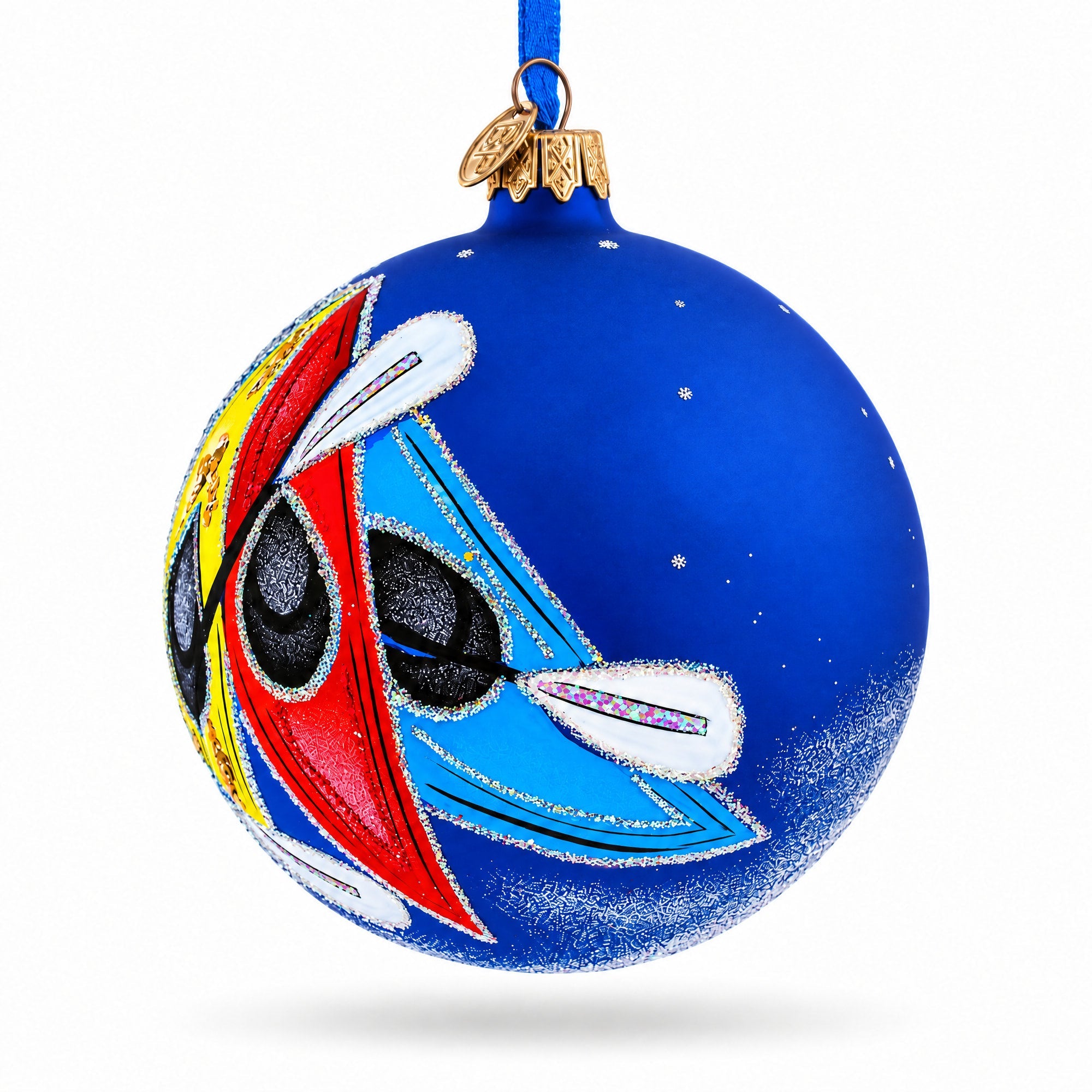 Colorful Kayaks Glass Ball Christmas Ornament 4 Inches