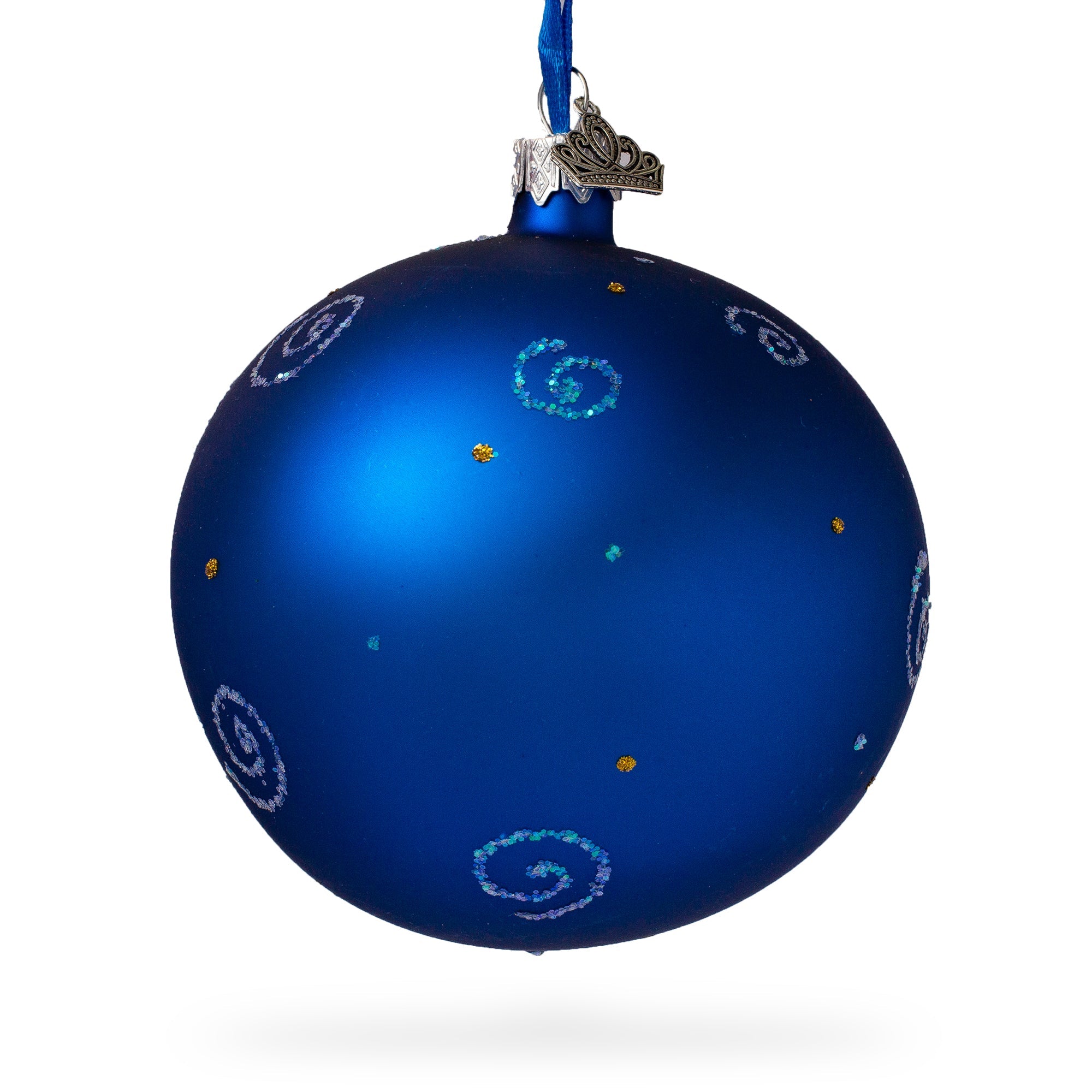 Menorah and Jewish Symbols Glass Ball Ornament 4 Inches