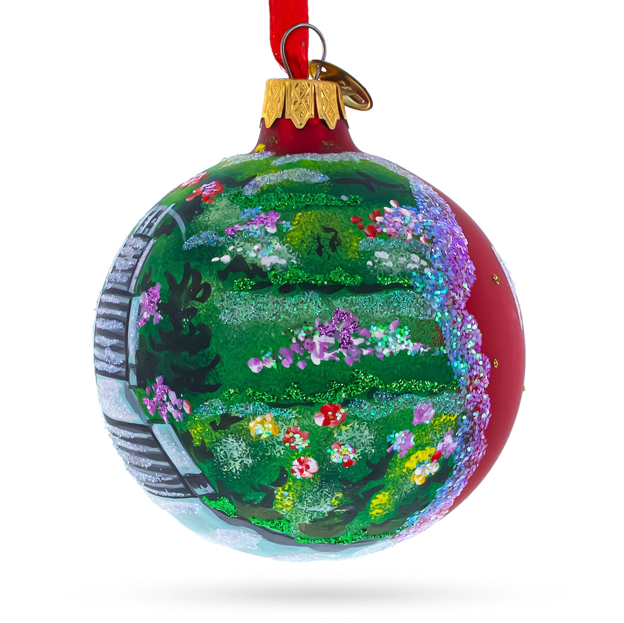 International Rose Test Garden in Portland, Oregon Glass Ball Christmas Ornament 3.25 Inches