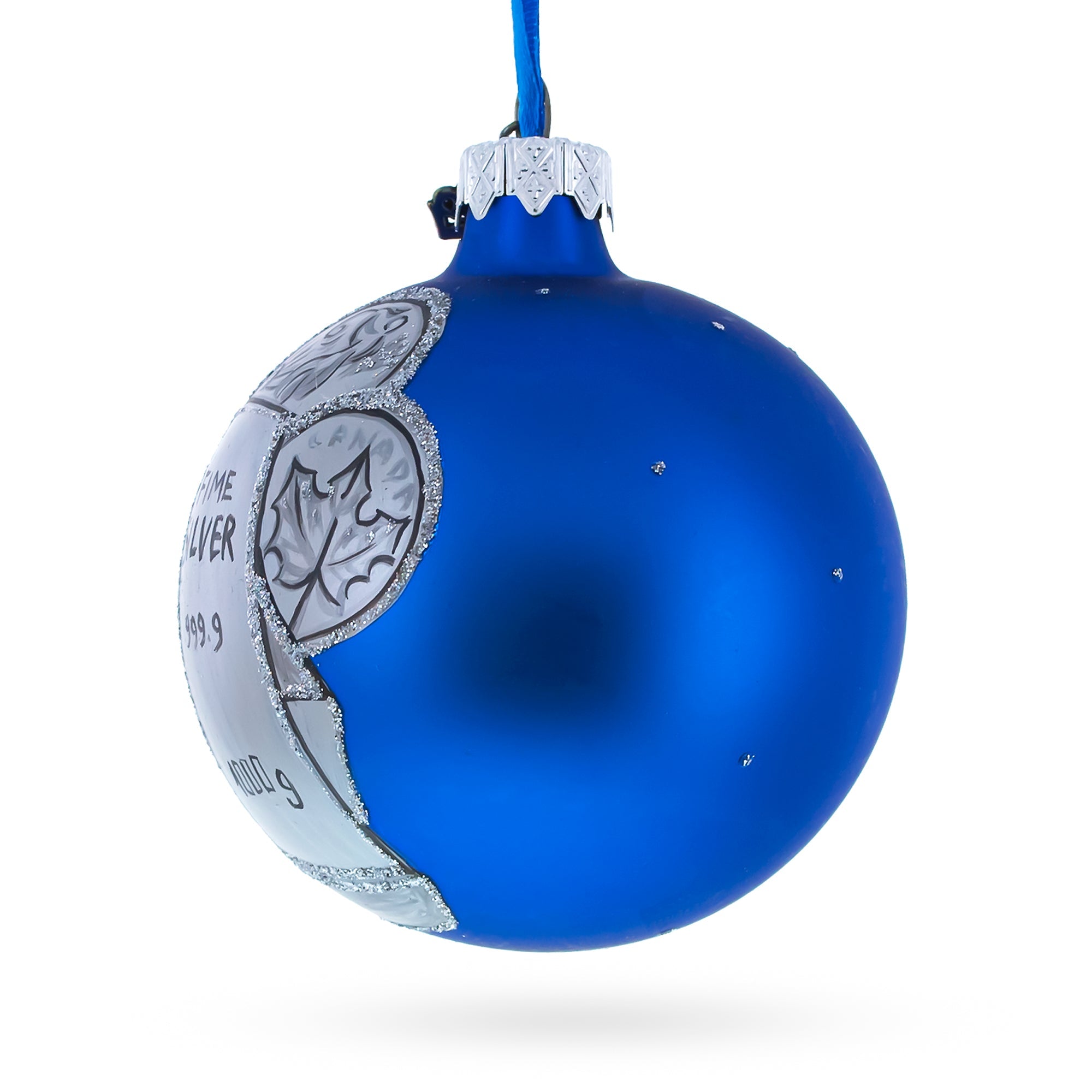 Silver Bars and Coins Glass Ball Christmas Ornament 3.25 Inches