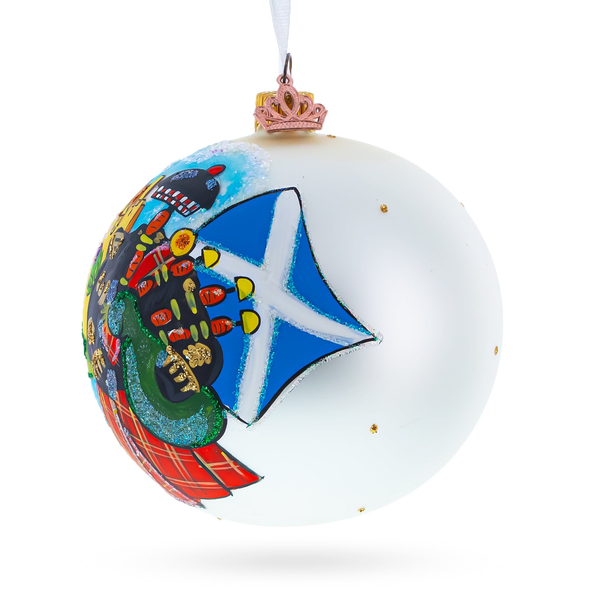 Scottish Heritage Glass Christmas Ornament 4 Inches