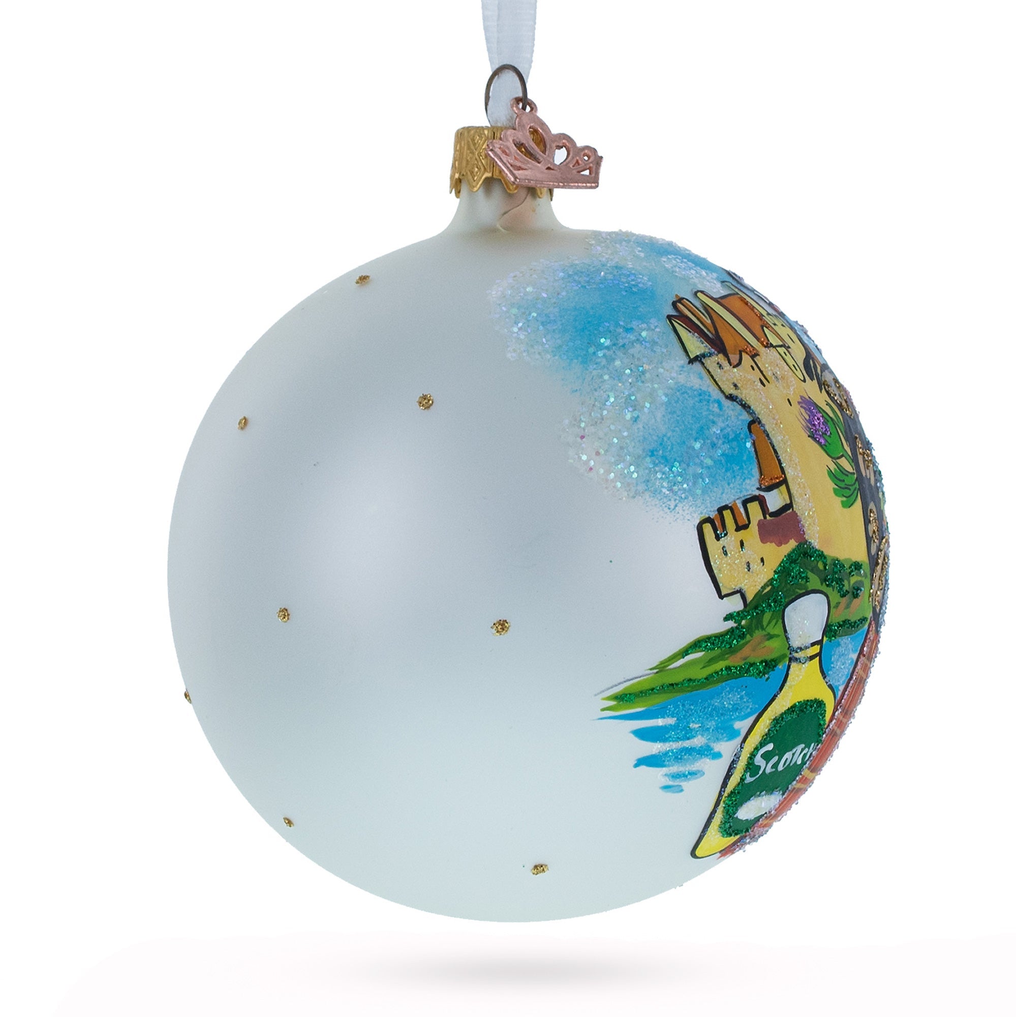 Scottish Heritage Glass Christmas Ornament 4 Inches (Imperfections)