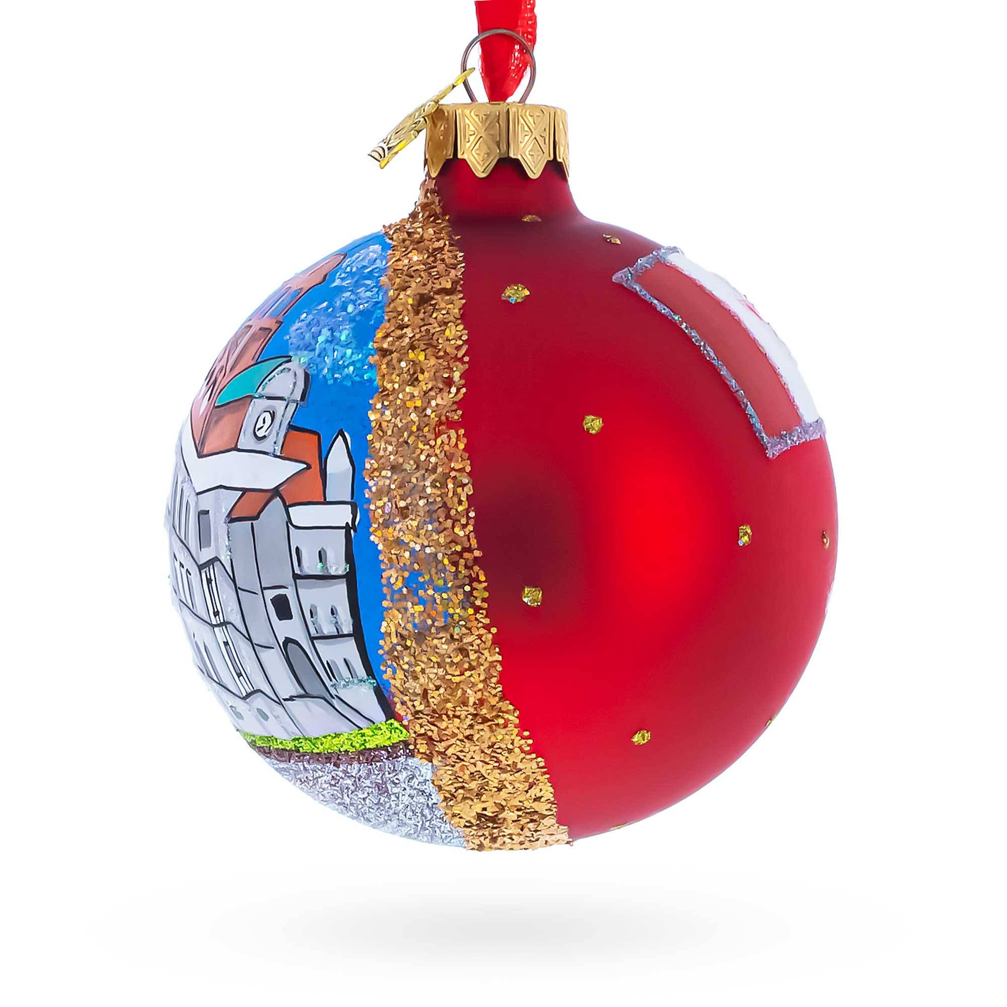 Old Montreal, Quebec, Canada Glass Ball Christmas Ornament 3.25 Inches