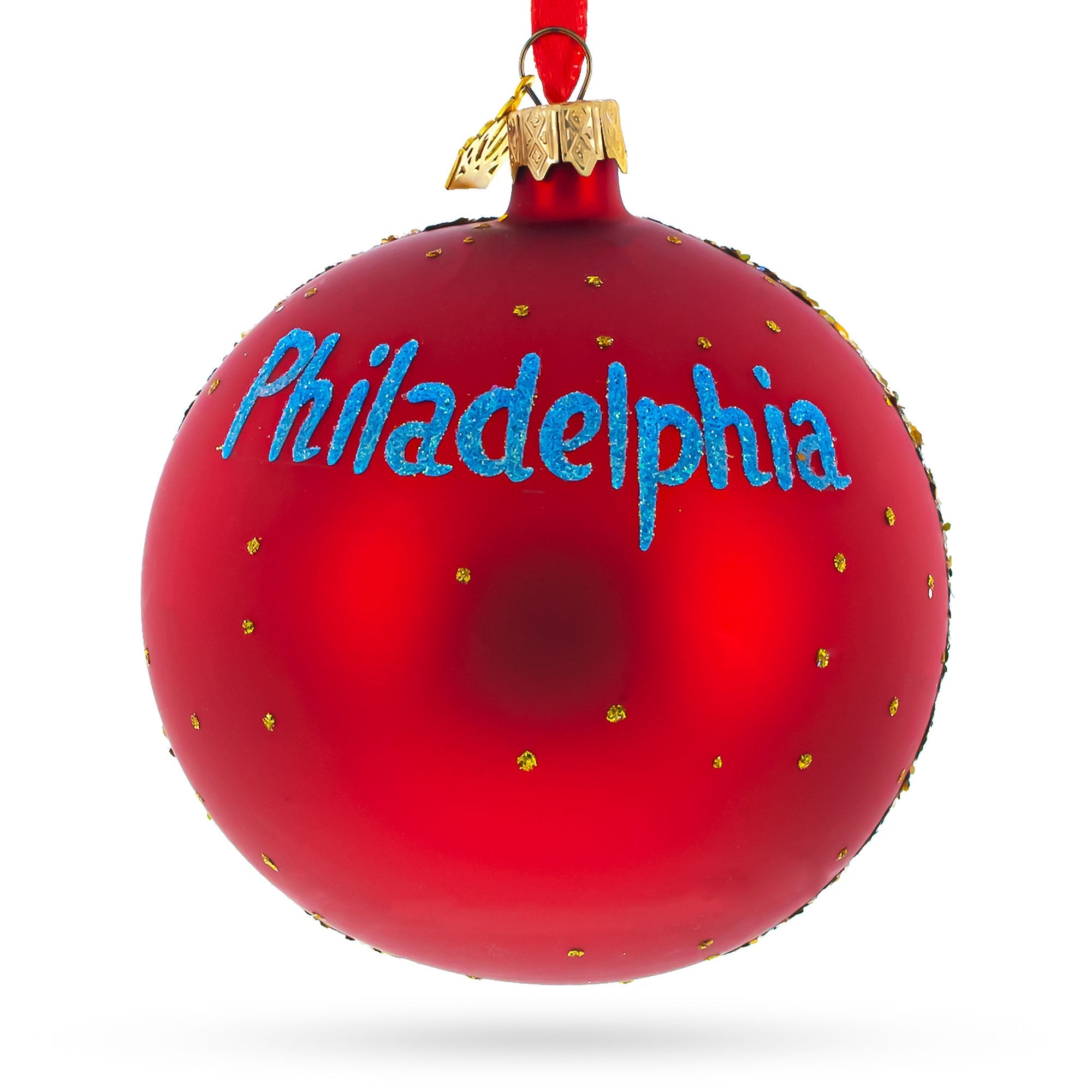 History Museum, Philadelphia, Pennsylvania Glass Ball Christmas Ornament 4 Inches