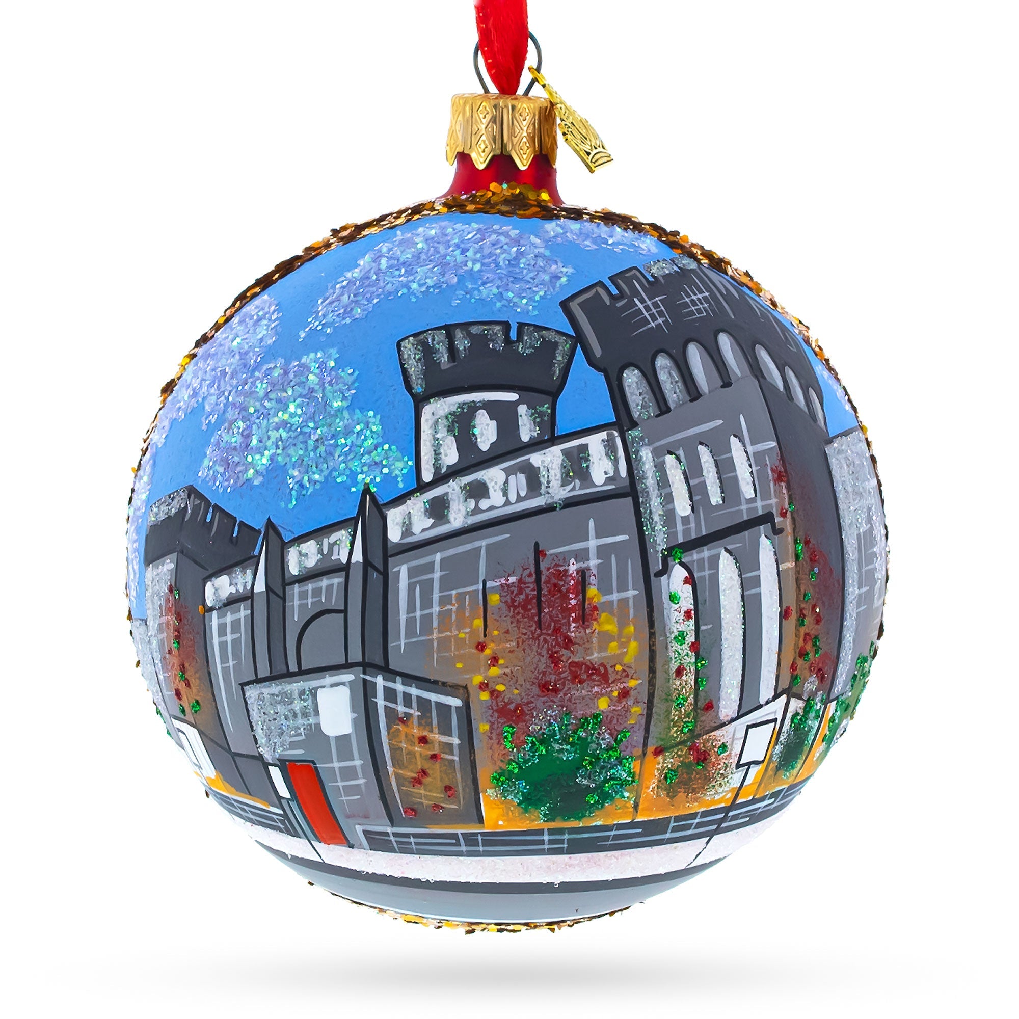 History Museum, Philadelphia, Pennsylvania Glass Ball Christmas Ornament 4 Inches