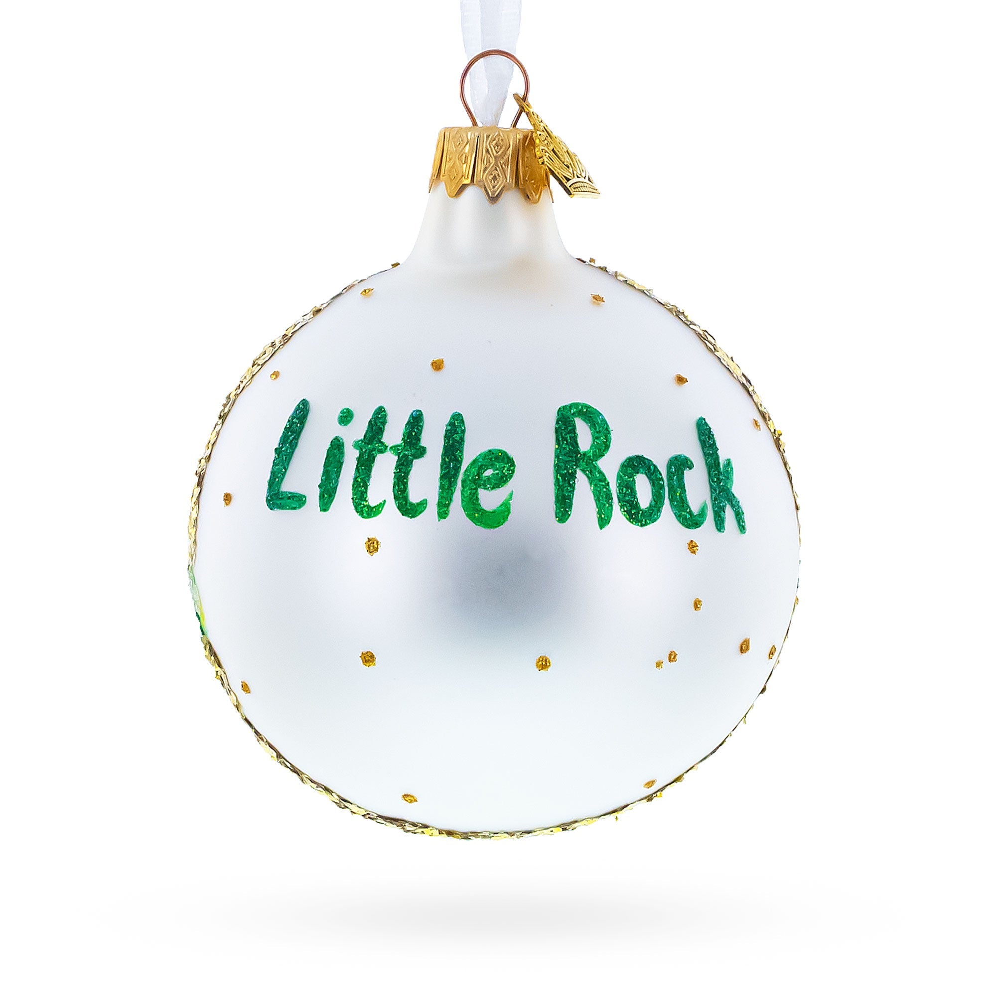 Central High School National Historic Site, Little Rock, Arkansas Glass Ball Christmas Ornament 3.25 Inches