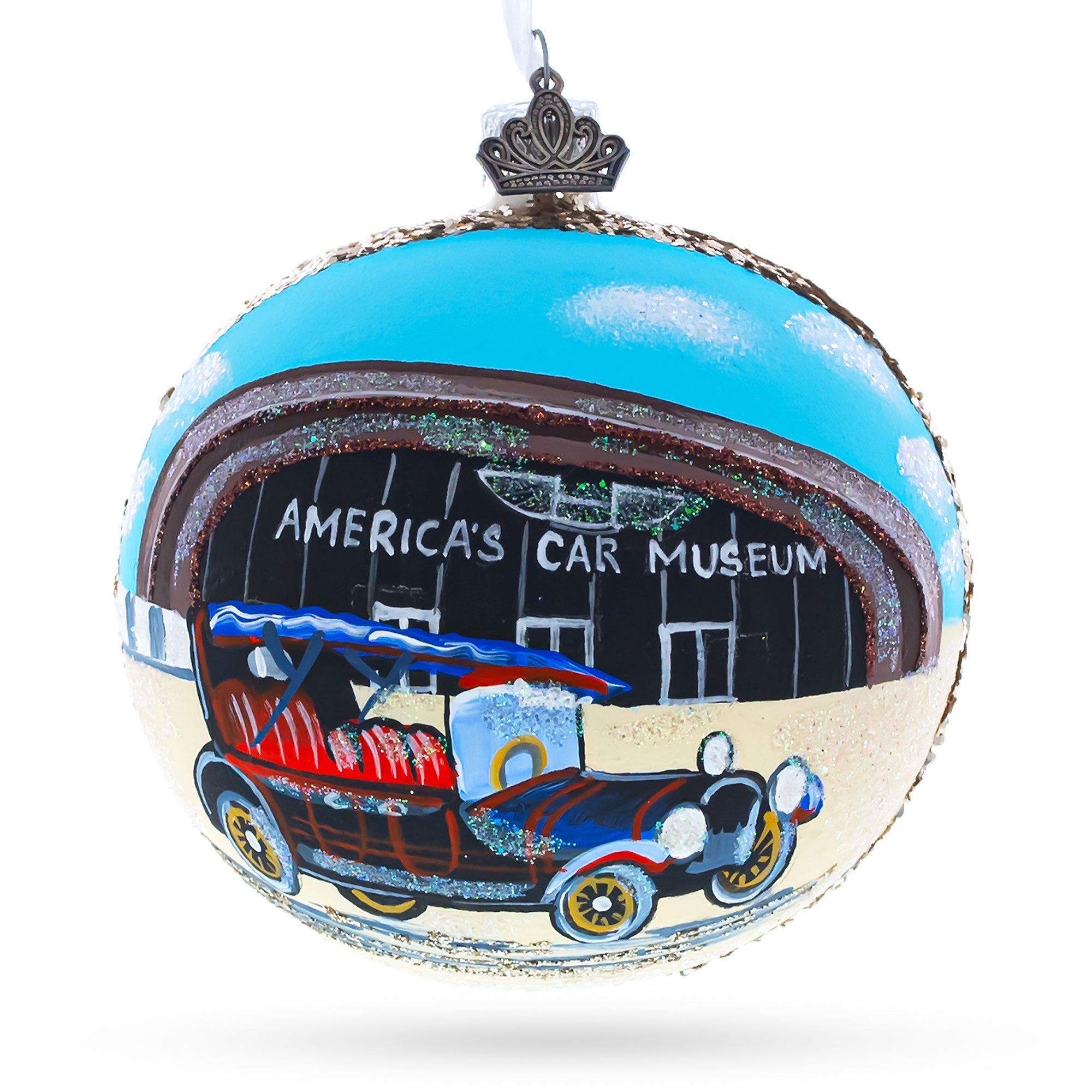 LeMay America's Car Museum, Tacoma, Washington Glass Ball Christmas Ornament 4 Inches