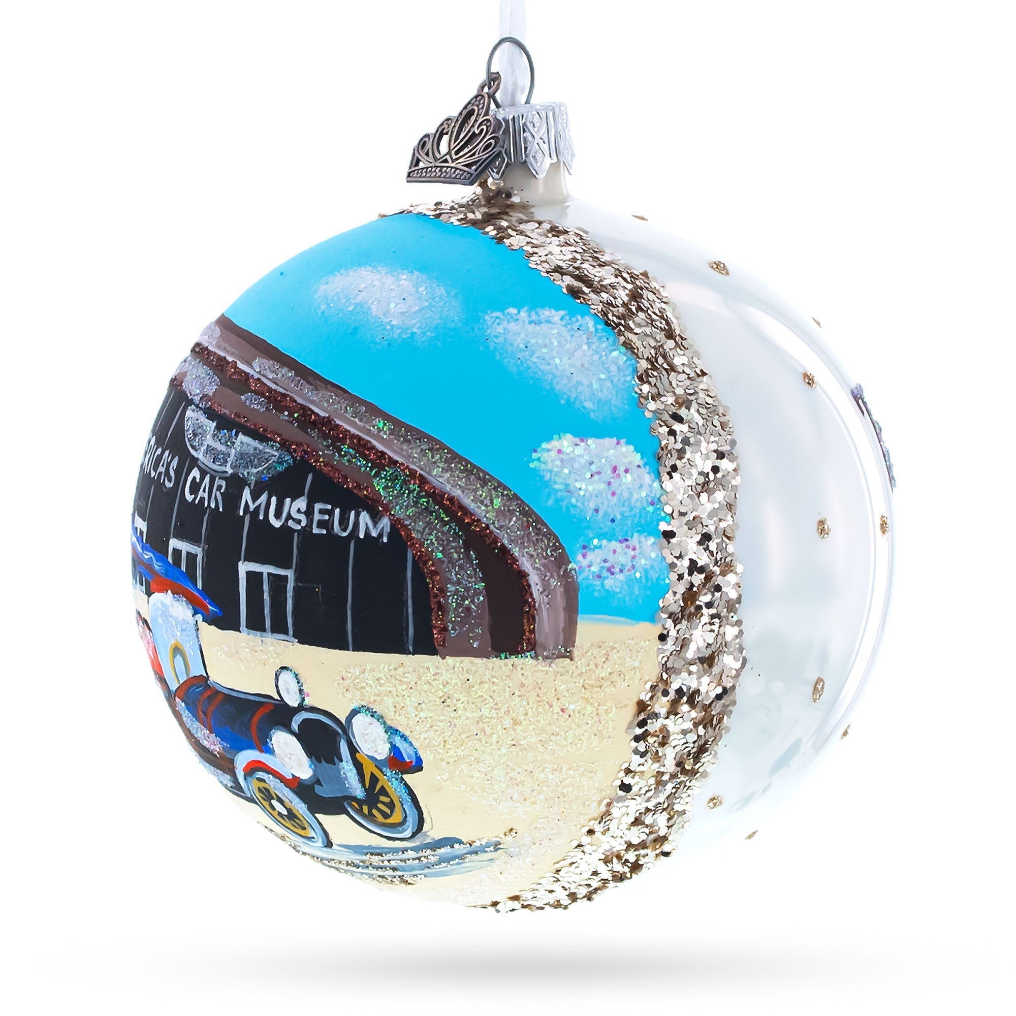 LeMay America's Car Museum, Tacoma, Washington Glass Ball Christmas Ornament 4 Inches