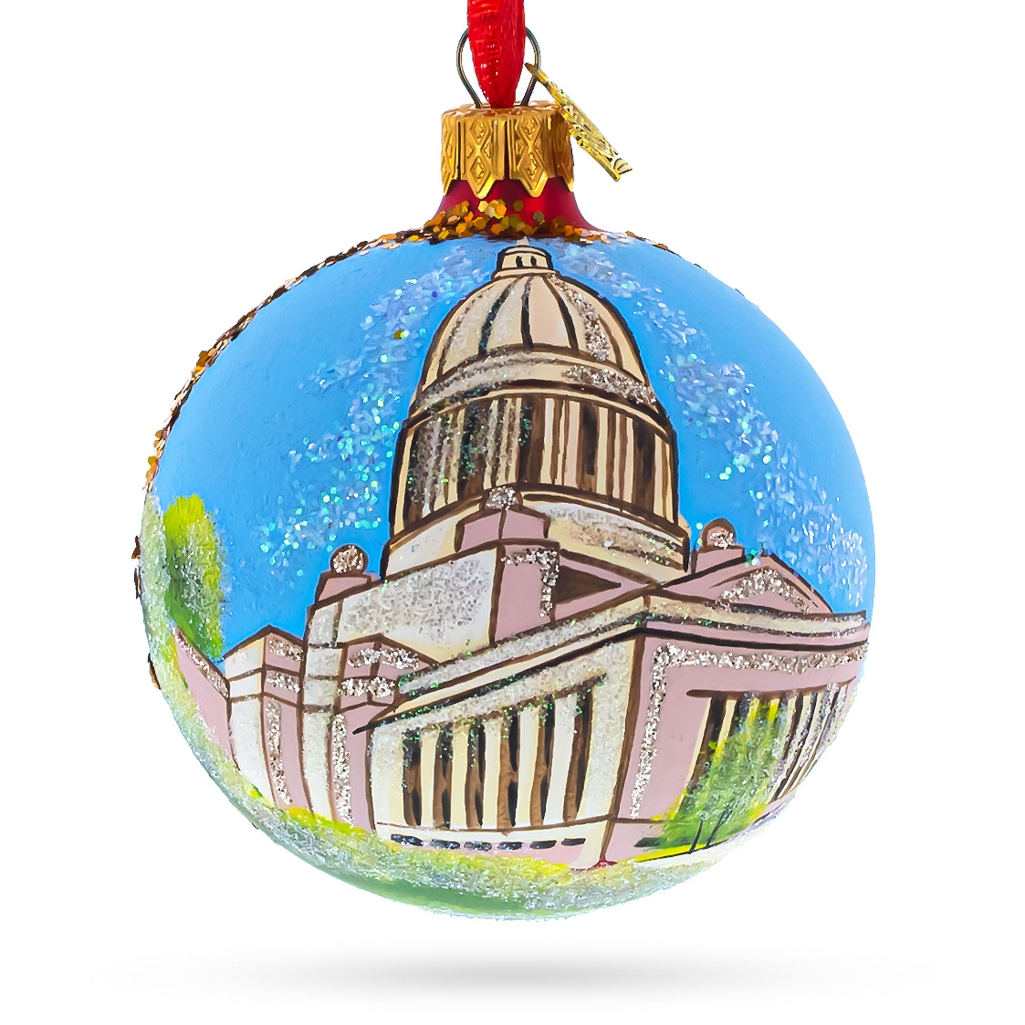 Washington State Capitol, Olympia, Washington Glass Ball Christmas Ornament 3.25 Inches