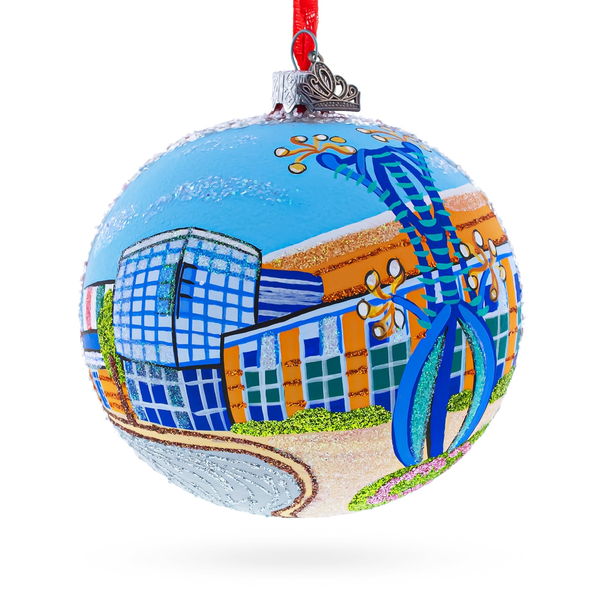 Discovery Center Museum, Rockford, Illinois Glass Ball Christmas Ornament 4 Inches