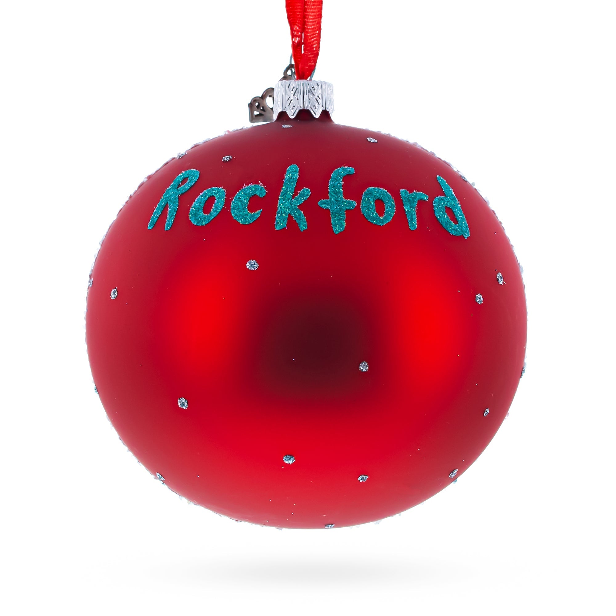 Discovery Center Museum, Rockford, Illinois Glass Ball Christmas Ornament 4 Inches