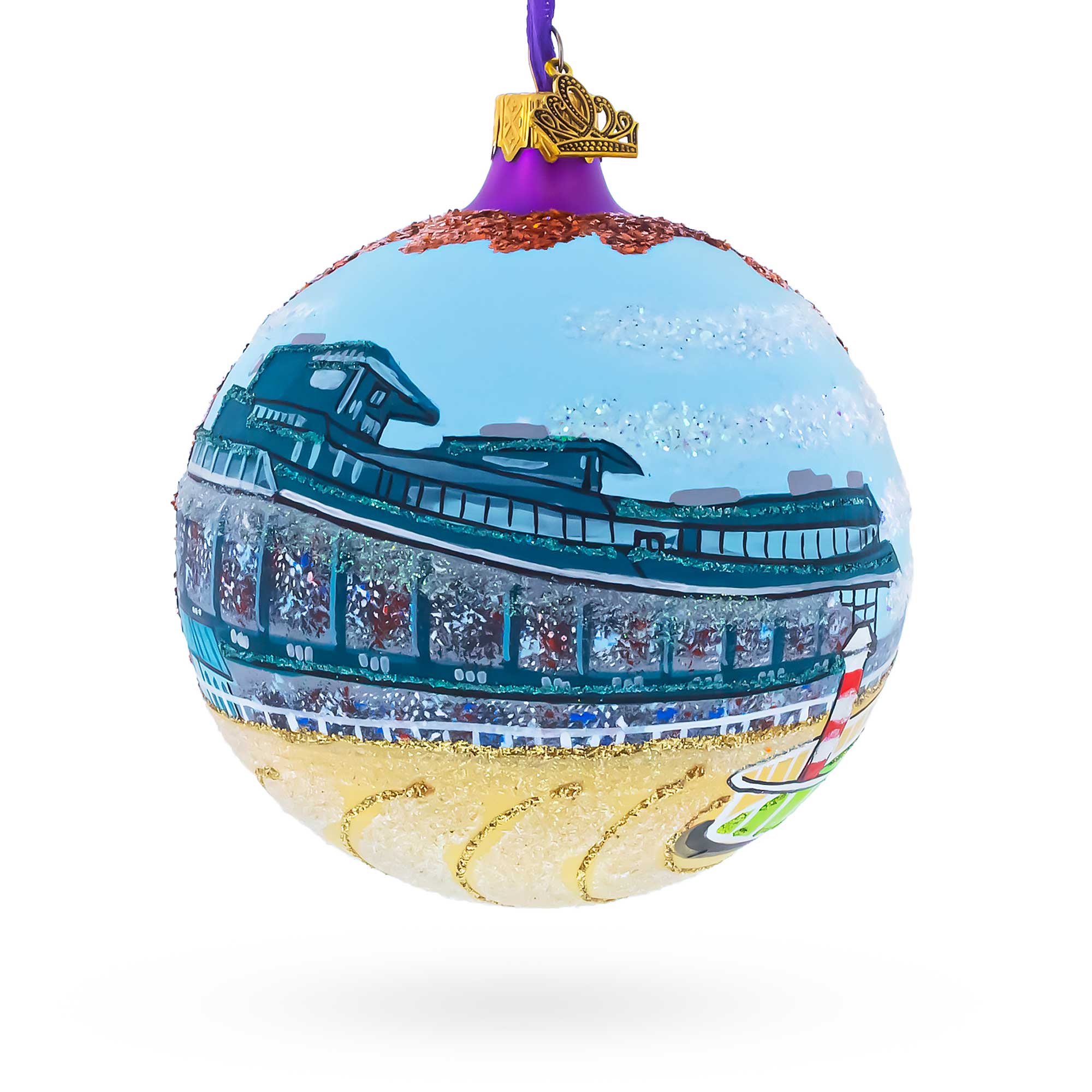 Keeneland, Lexington, Kentucky Glass Ball Christmas Ornament 4 Inches