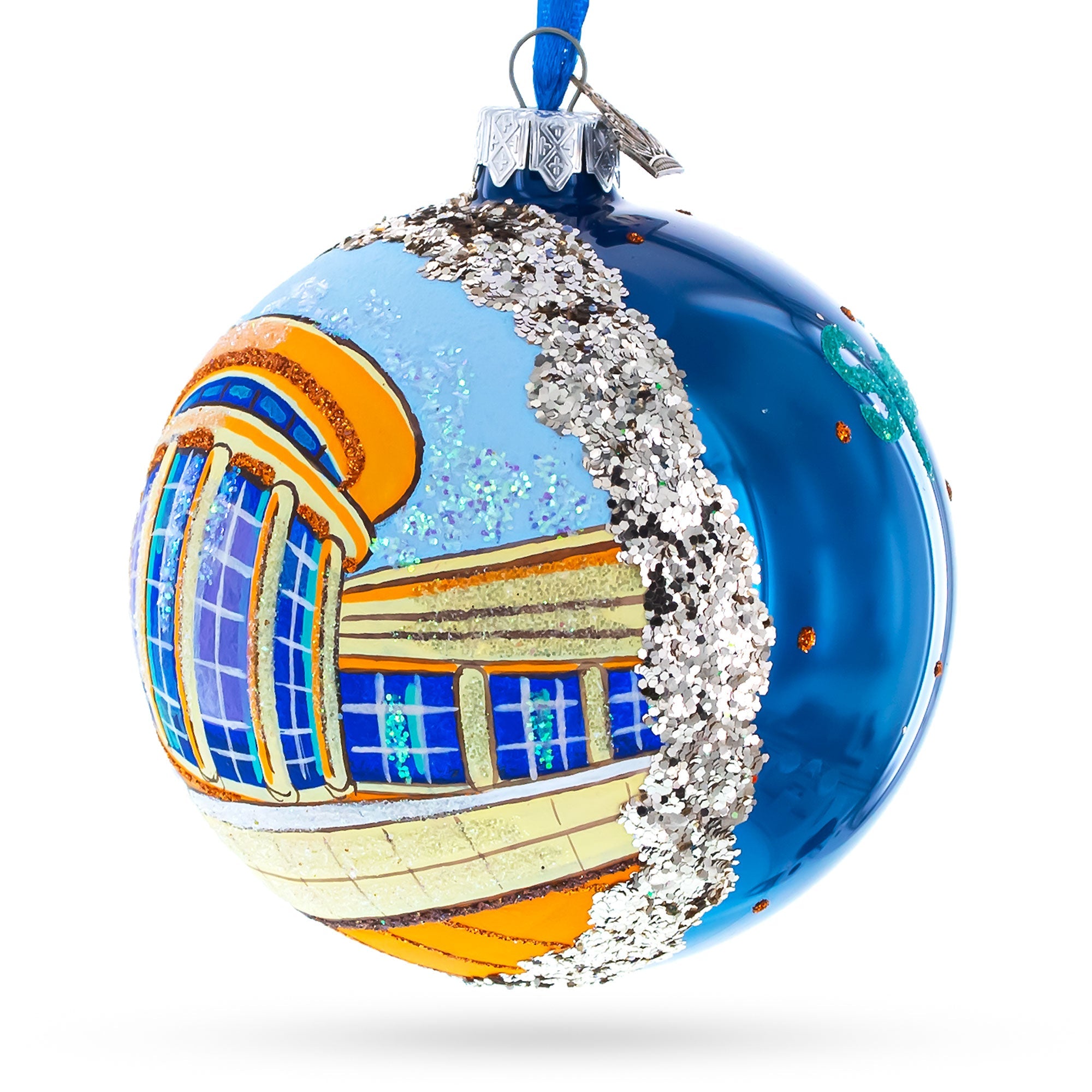 Abraham Lincoln Presidential Library and Museum, Springfield, Illinois Glass Ball Christmas Ornament 4 Inches