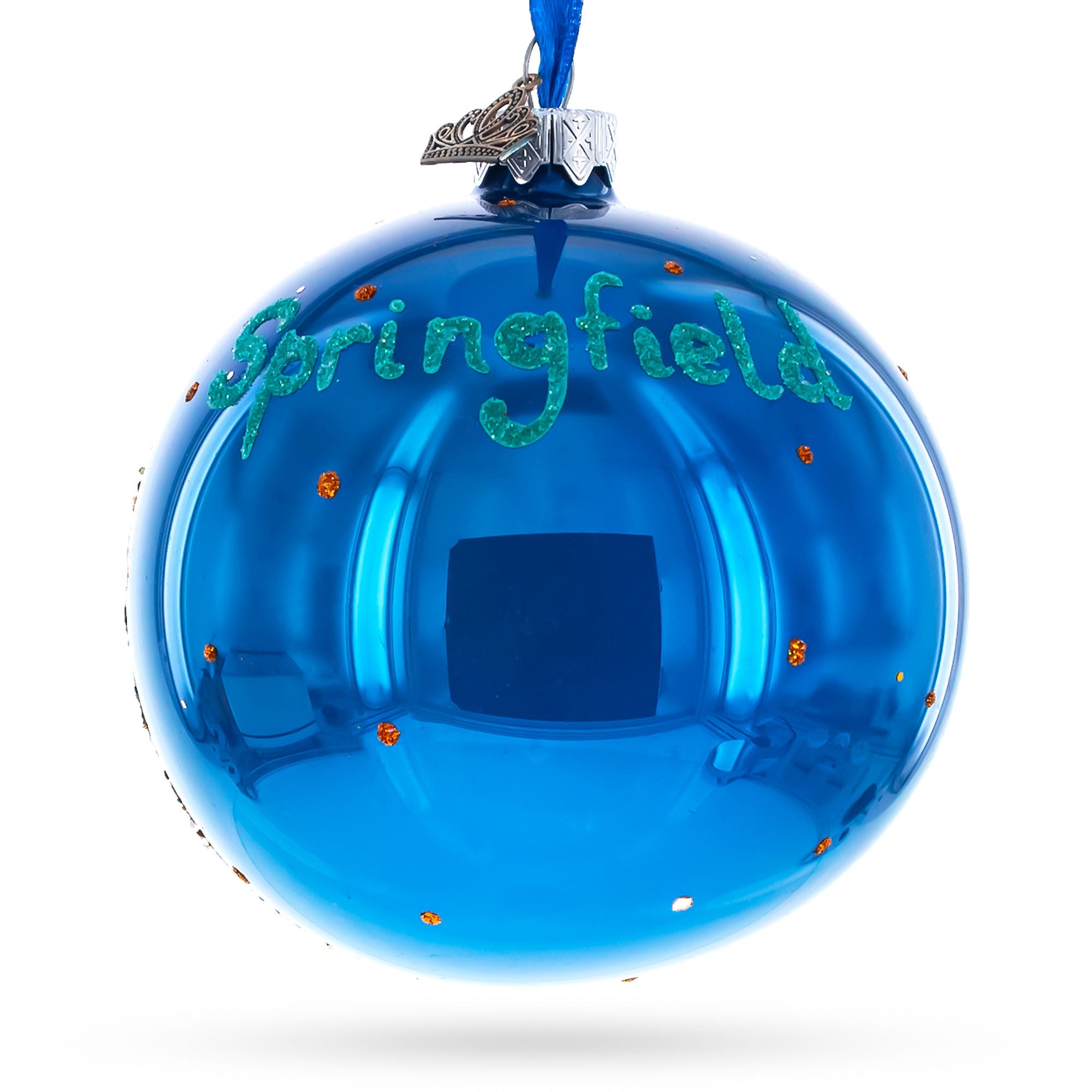 Abraham Lincoln Presidential Library and Museum, Springfield, Illinois Glass Ball Christmas Ornament 4 Inches