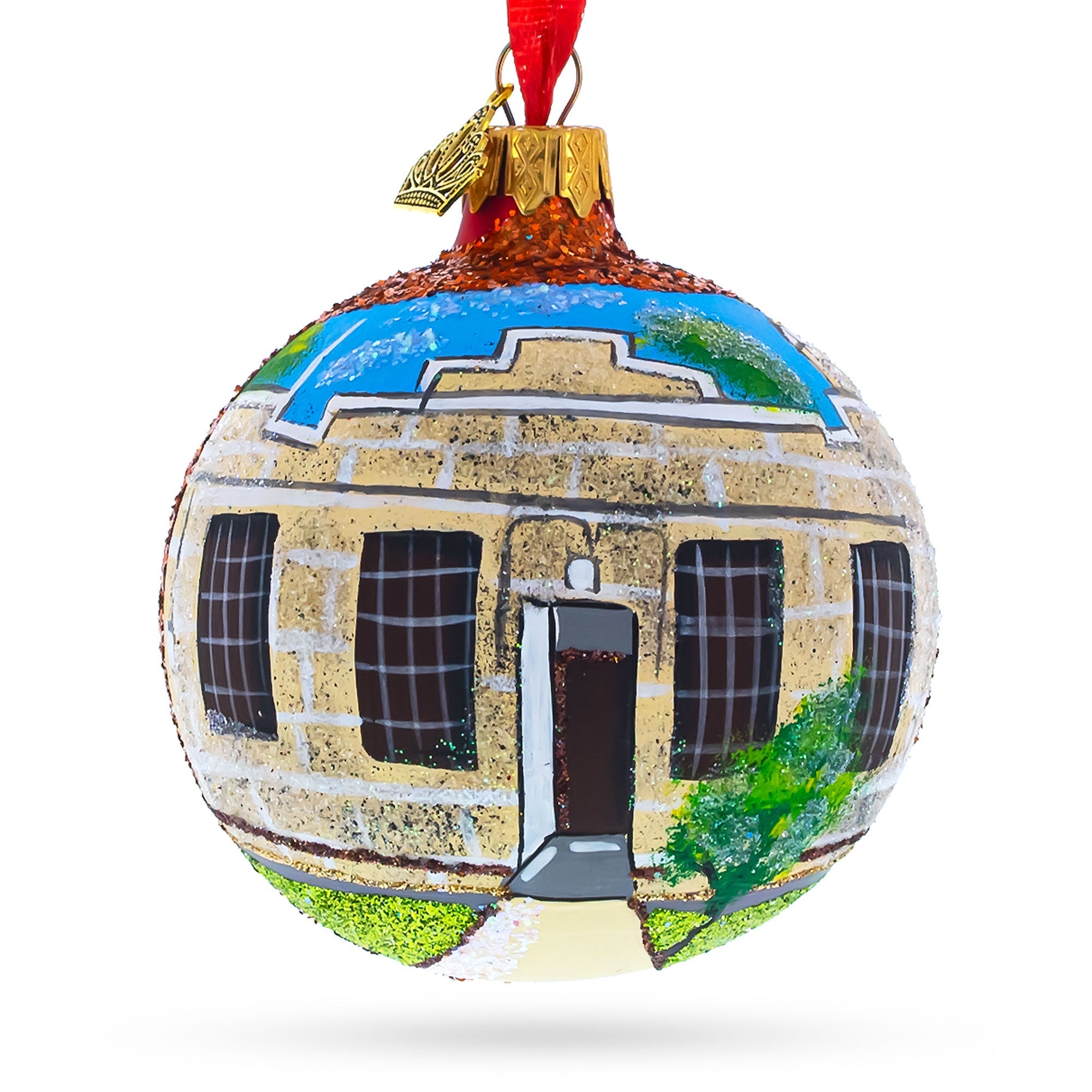 Old Idaho Penitentiary, Boise, Idaho Glass Ball Christmas Ornament 3.25 Inches