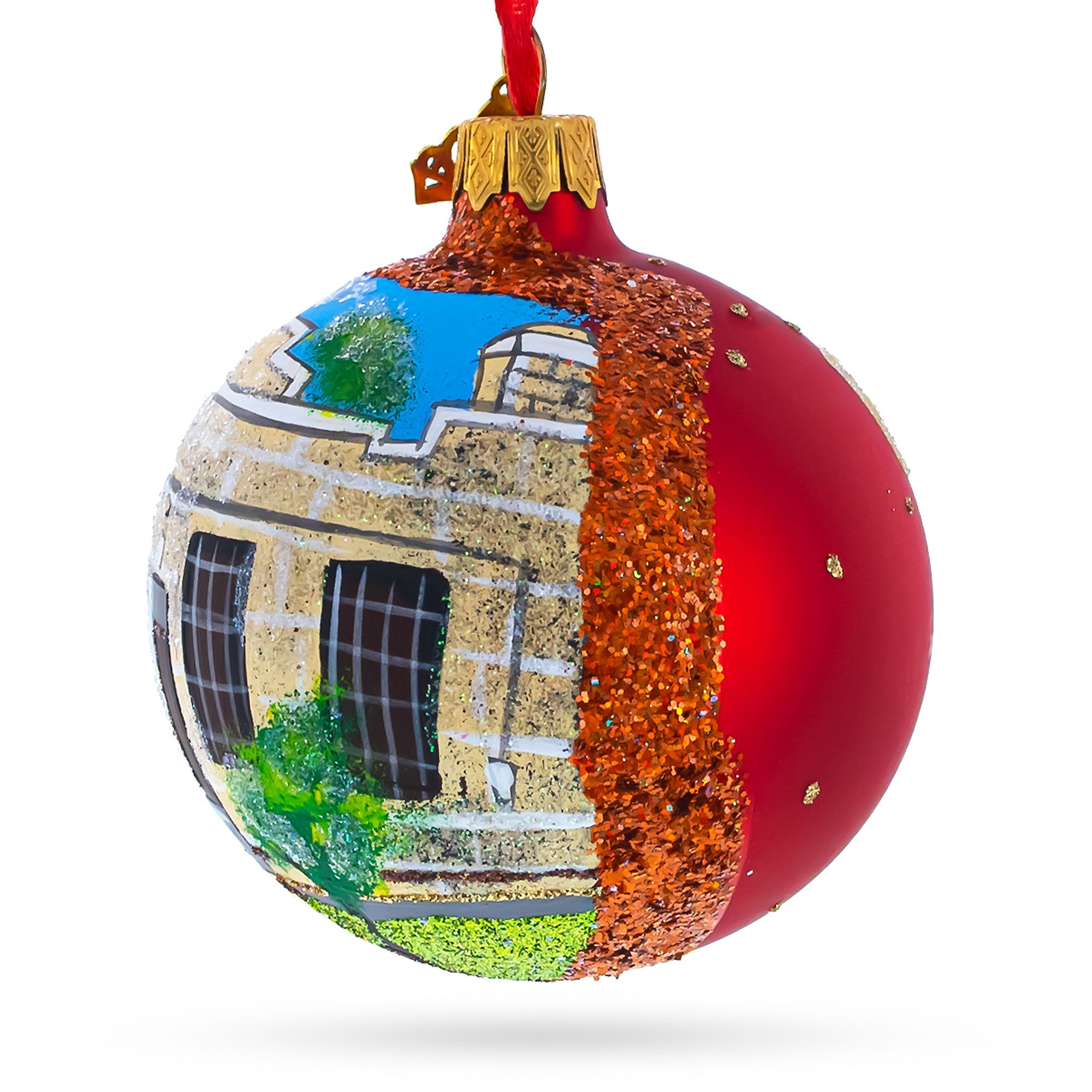 Old Idaho Penitentiary, Boise, Idaho Glass Ball Christmas Ornament 3.25 Inches