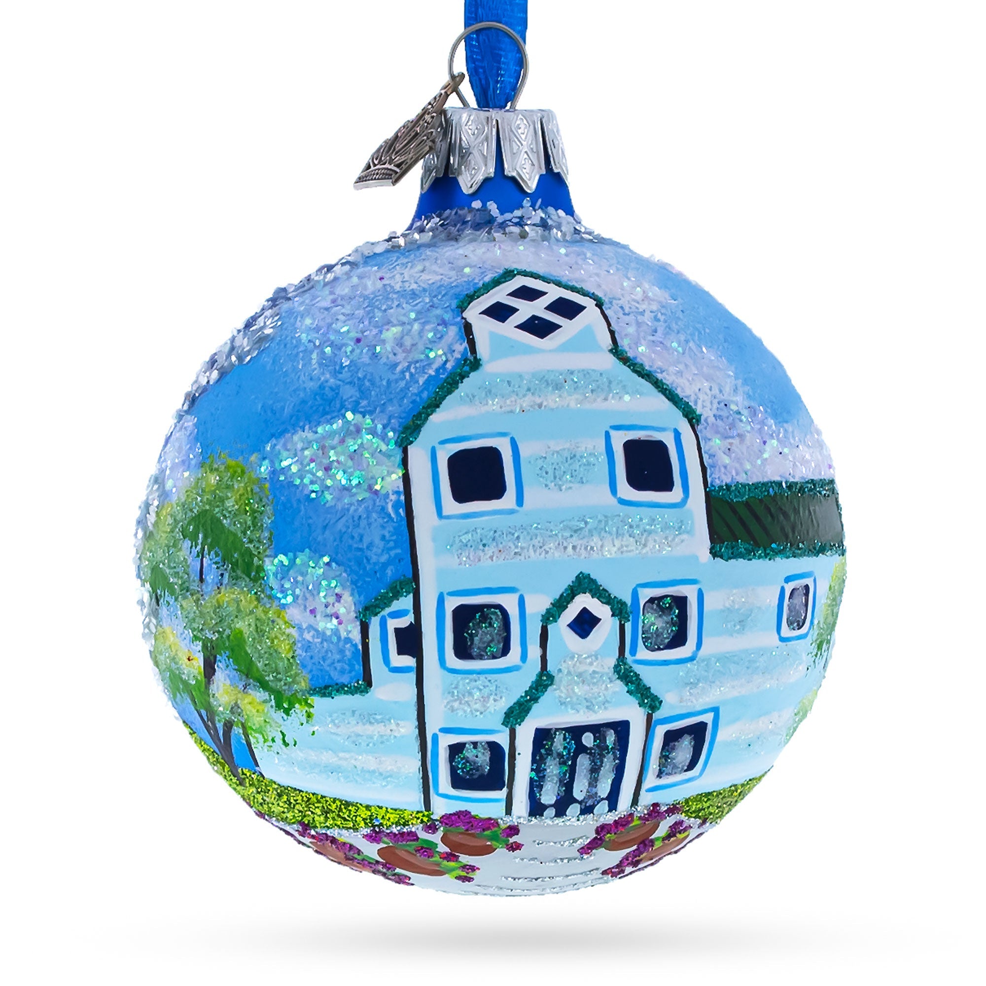 Moorhead Visitors Center, Fargo, North Dakota Glass Ball Christmas Ornament 3.25 Inches