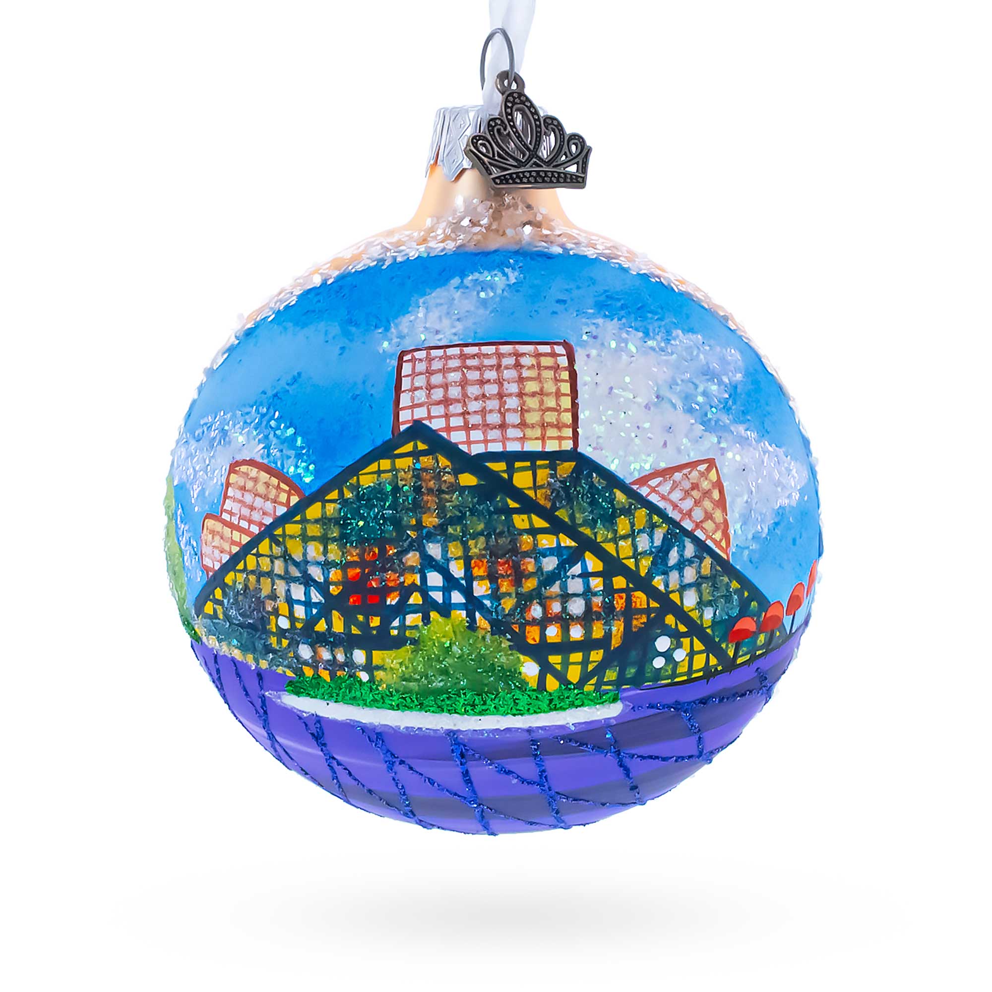 Rock & Roll Hall of Fame, Cleveland, Ohio Glass Ball Christmas Ornament 3.25 Inches