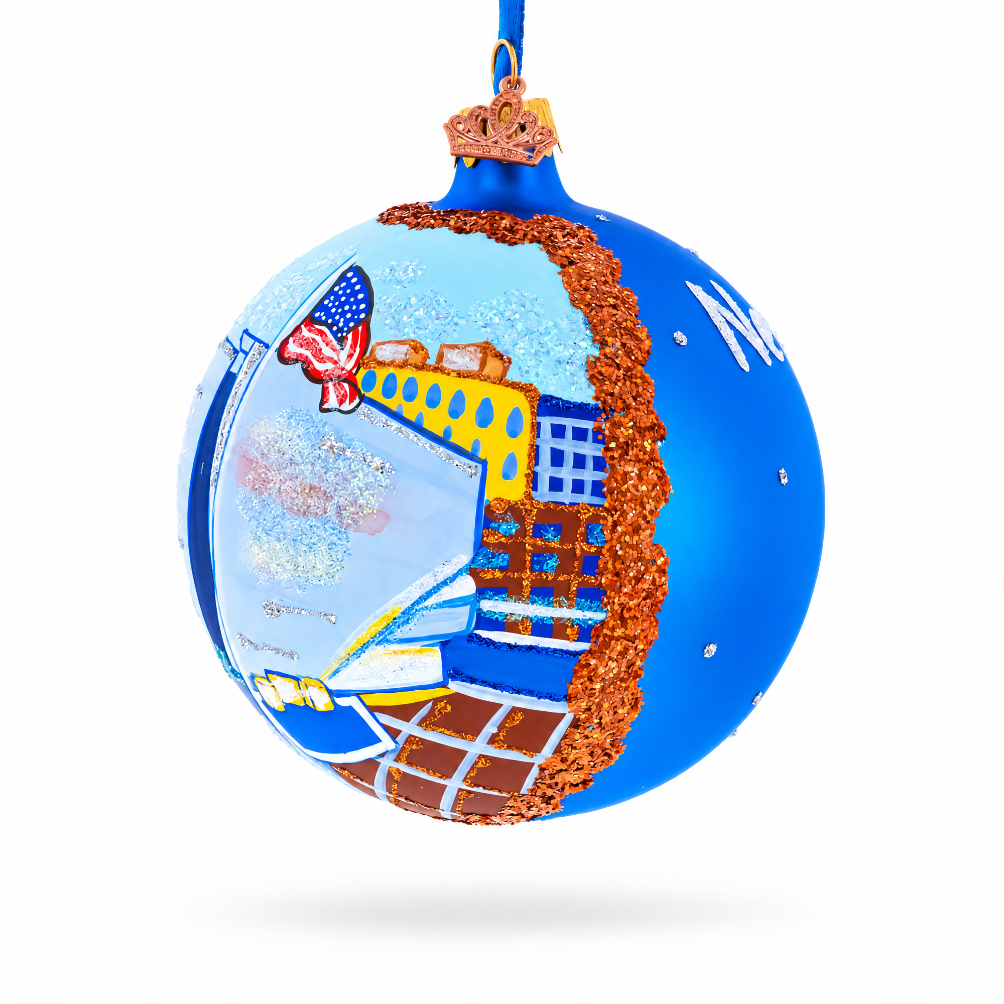 The National WWII Museum, New Orleans, Louisiana Glass Ball Christmas Ornament 4 Inches