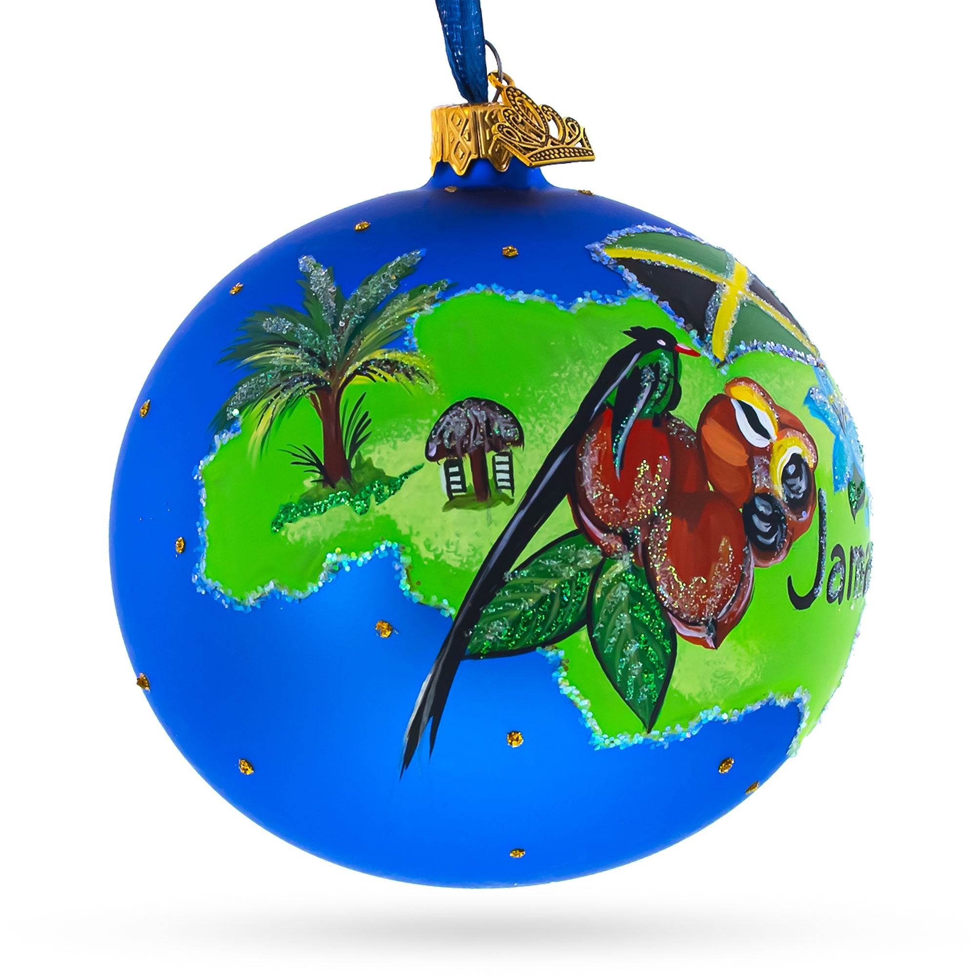 Travel to Jamaica Glass Ball Christmas Ornament 4 Inches