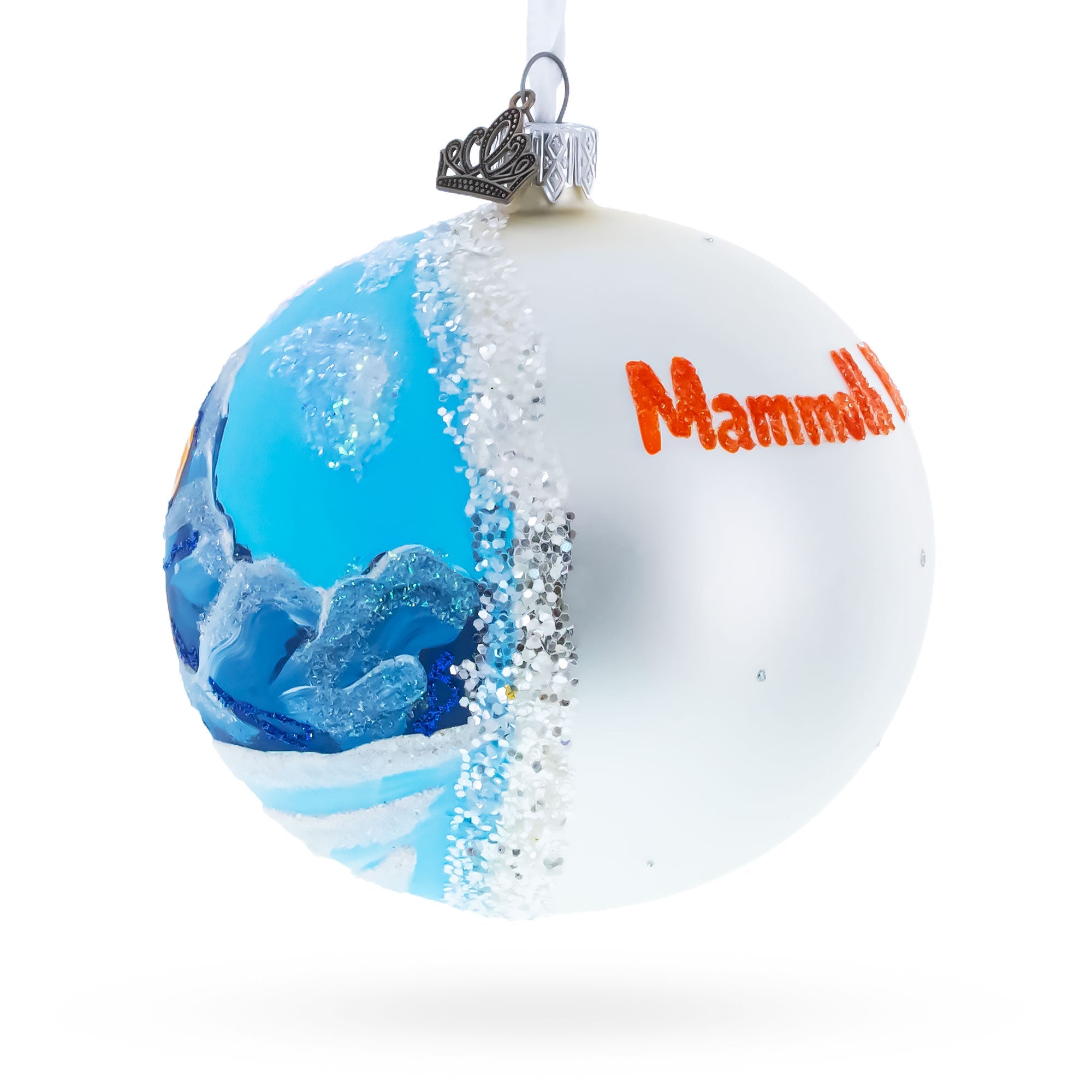 Mammoth Mountain Ski Area, California Glass Ball Christmas Ornament 4 Inches