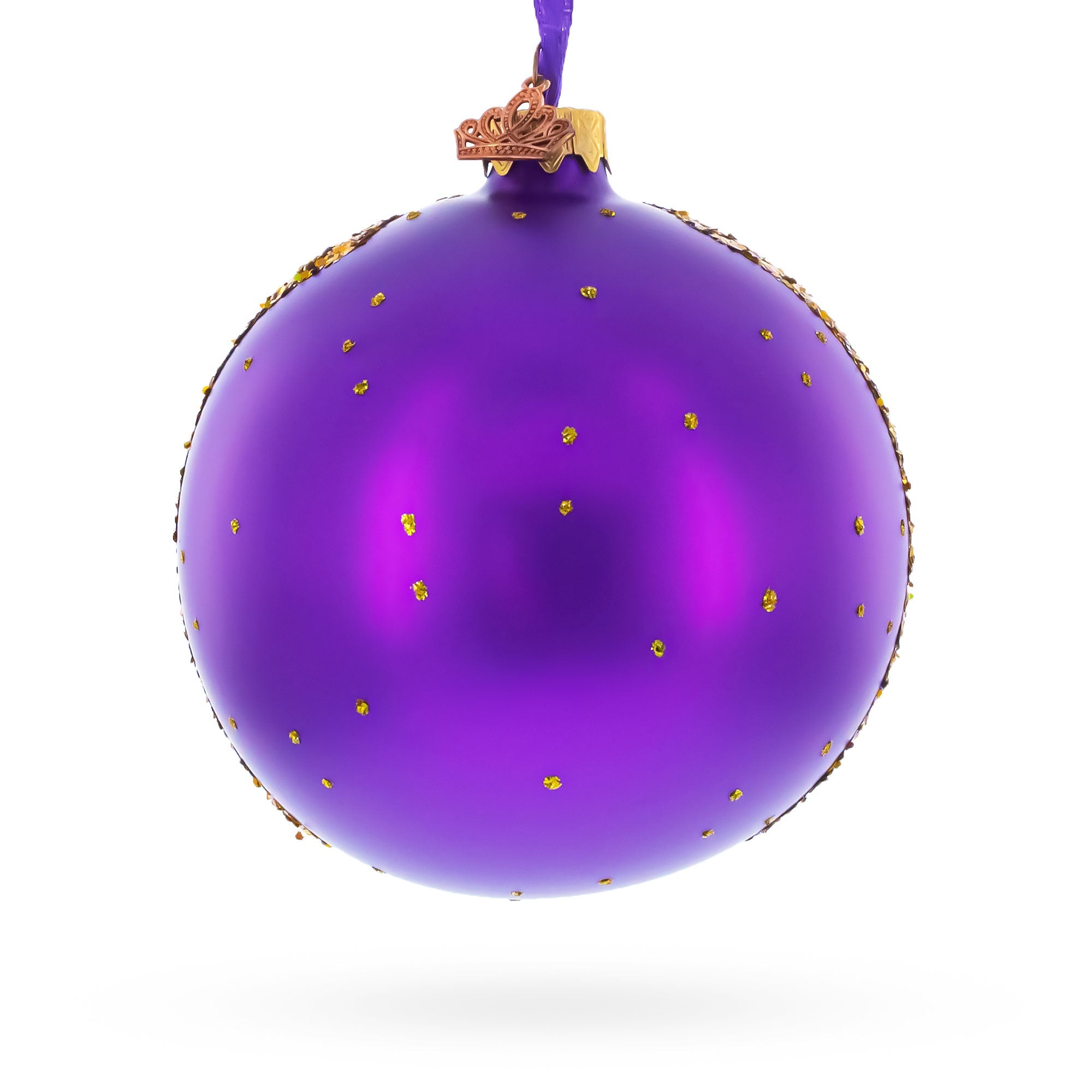Iris Field Painting Glass Ball Christmas Ornament 4 Inches