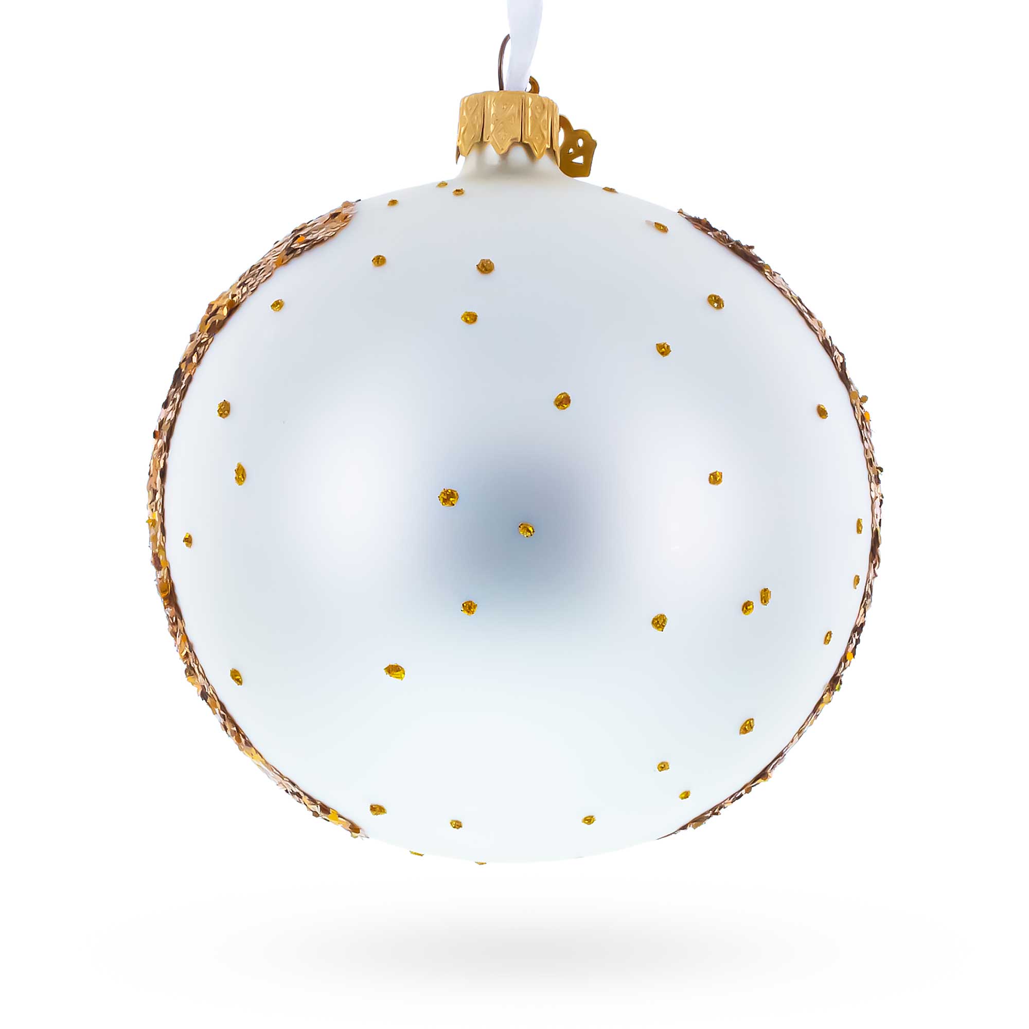 Village Road Painting Glass Ball Christmas Ornament 4 Inches
