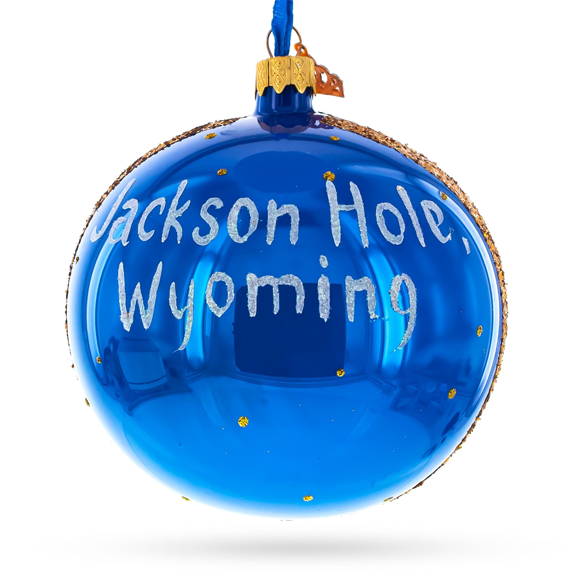 Jackson Hole Ski Resort, Wyoming Glass Ball Christmas Ornament 4 Inches