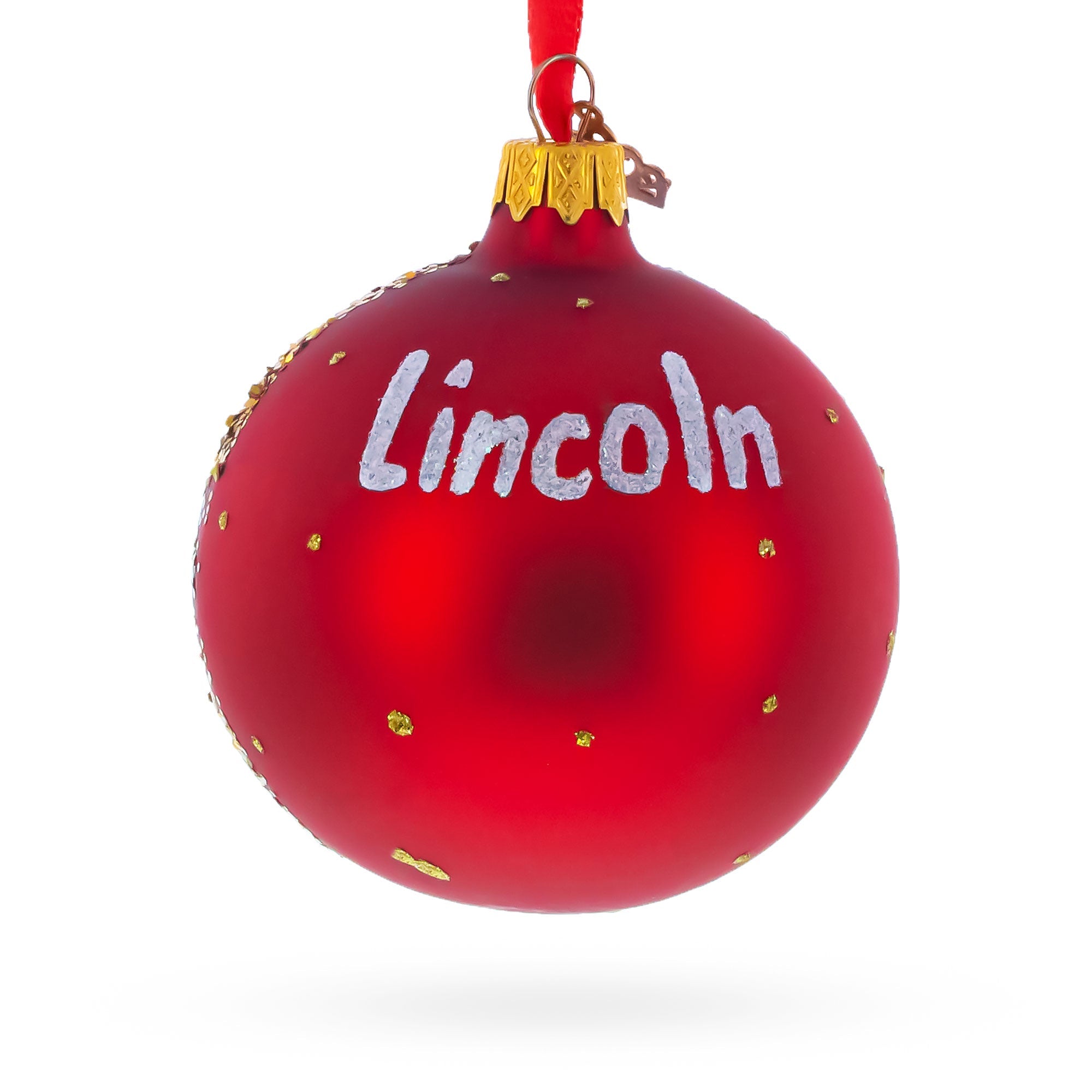 Nebraska State Capitol,  Lincoln, Nebraska Glass Ball Christmas Ornament 3.25 Inches